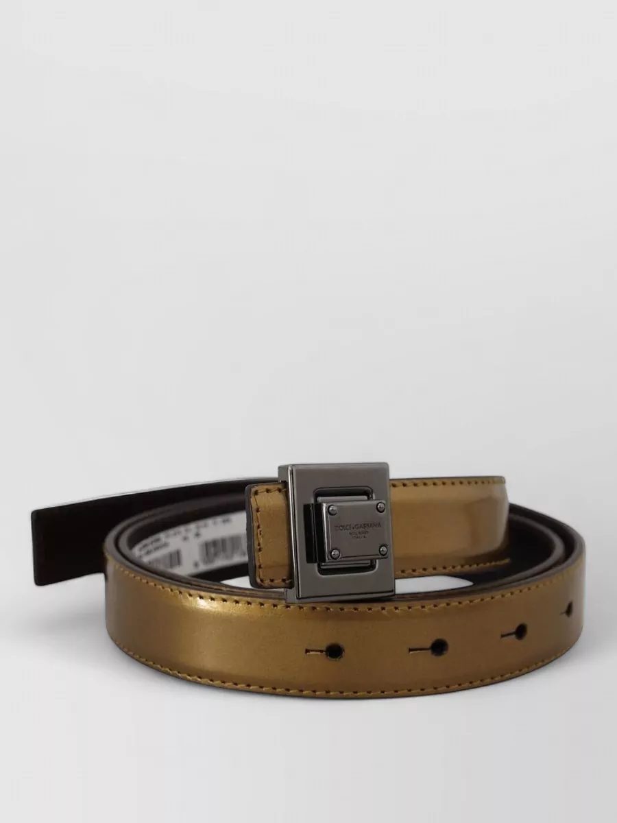 Dolce&Gabbana Leather Square Buckle Belt