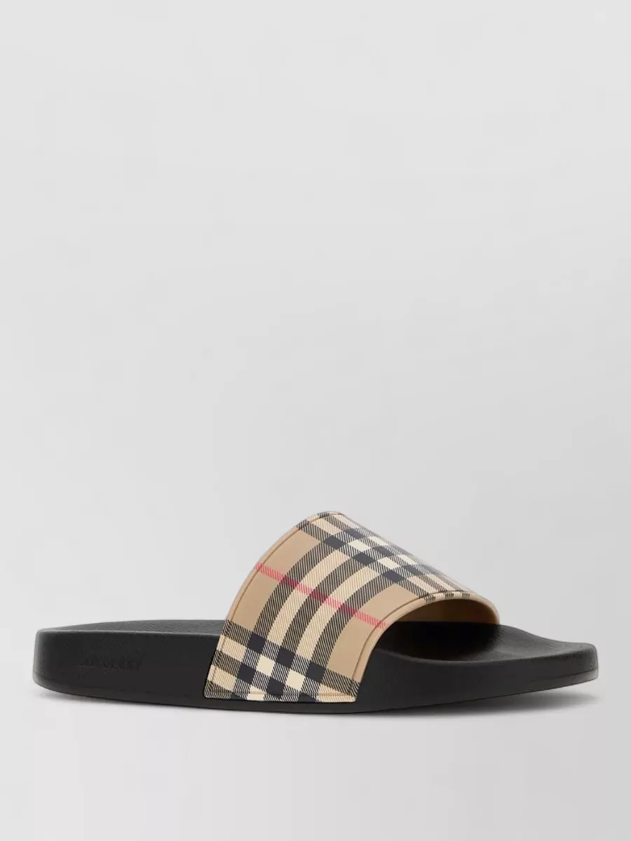Burberry check slides