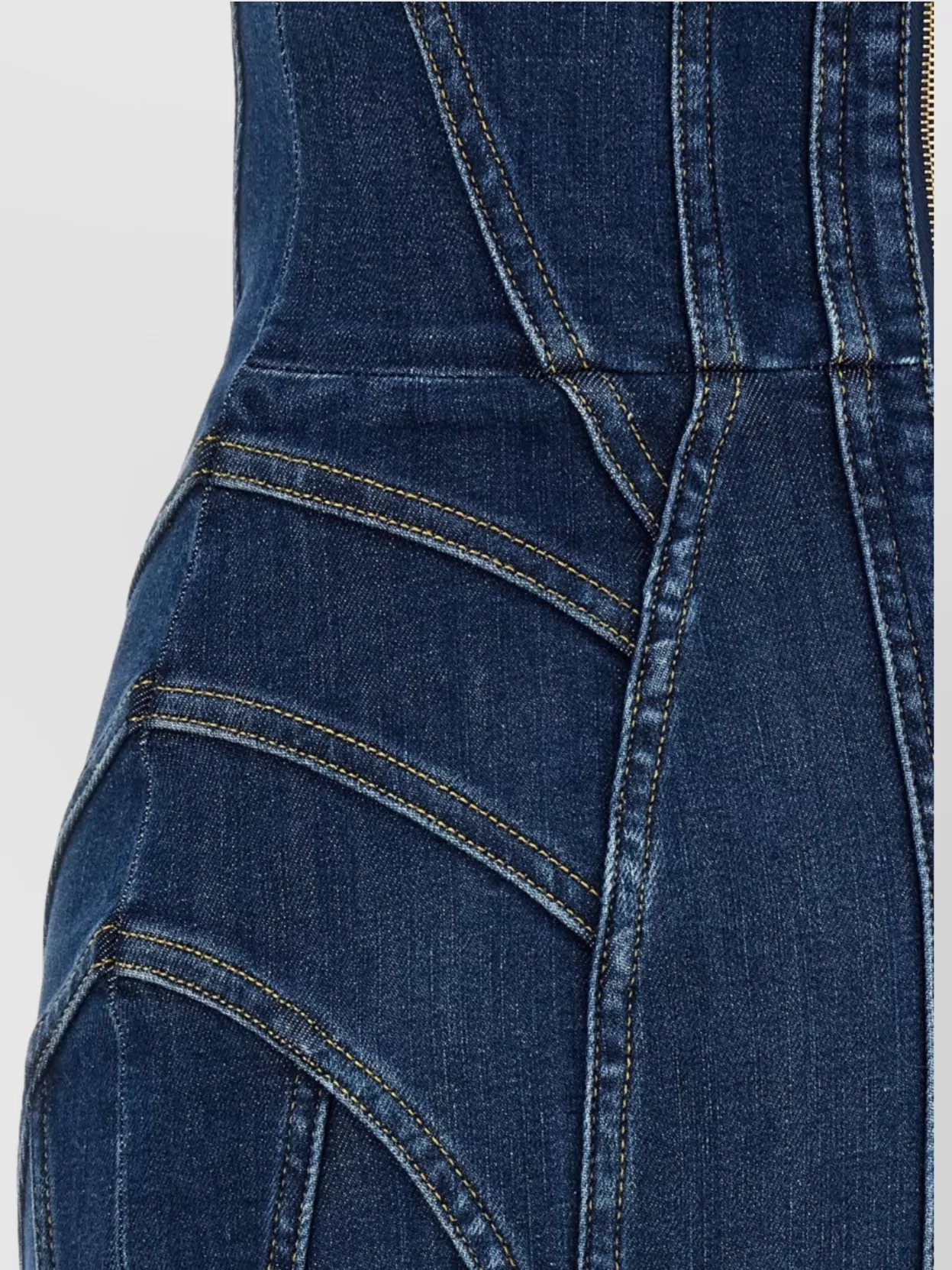Elisabetta Franchi Denim Corset Dress With Panel Detailing