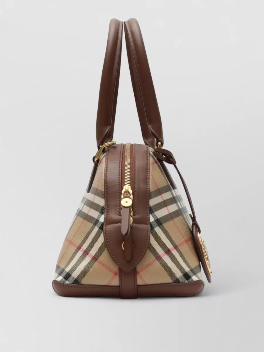 Burberry Check Small Cotton Canvas Shoulder Bag