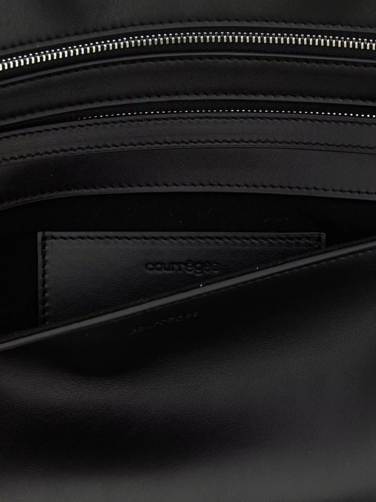 Courrèges Rectangular Shoulder Bag Adjustable Strap In Black