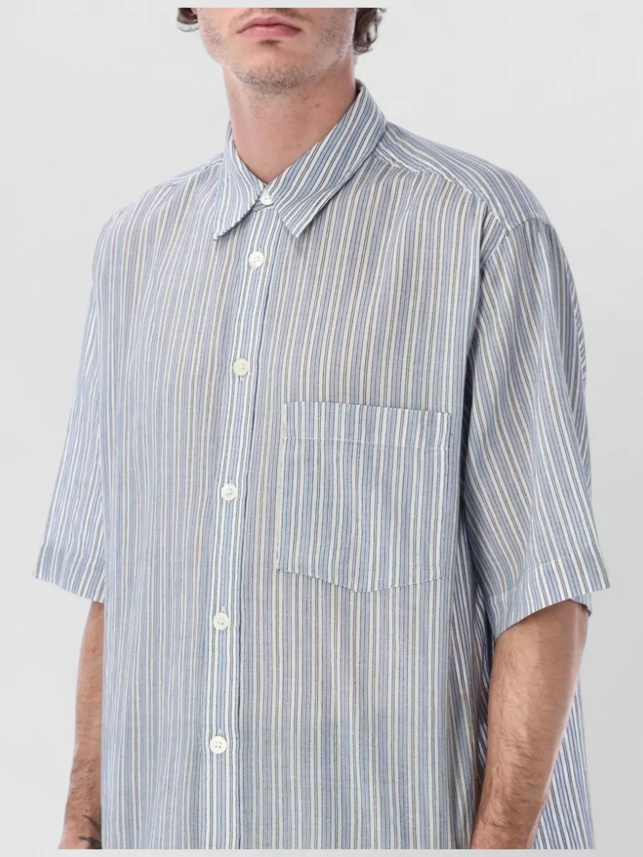 Isabel Marant Striped Short-Sleeve Cotton Shirt