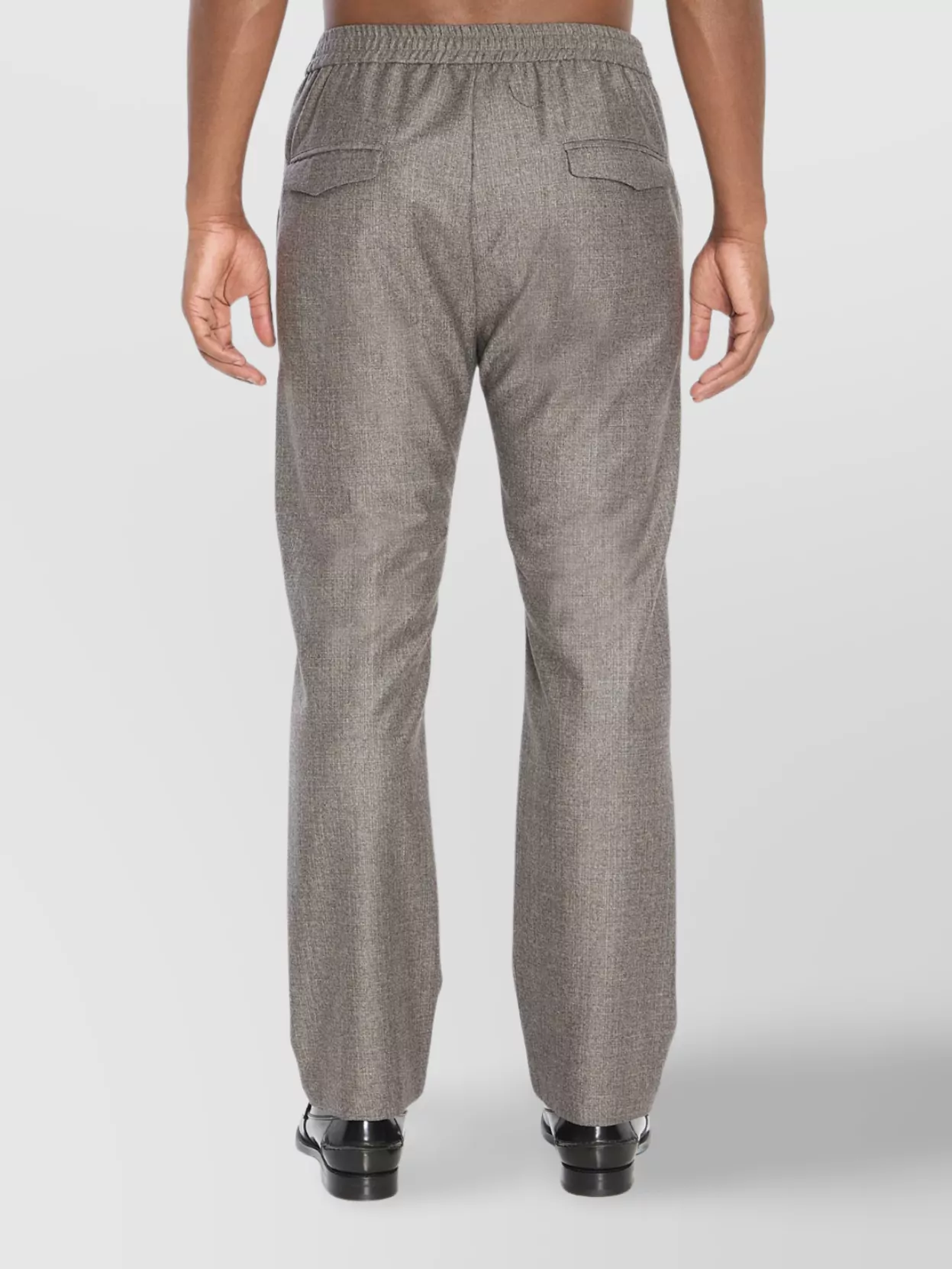 Barena Wool Straight Leg Trousers Drawstring