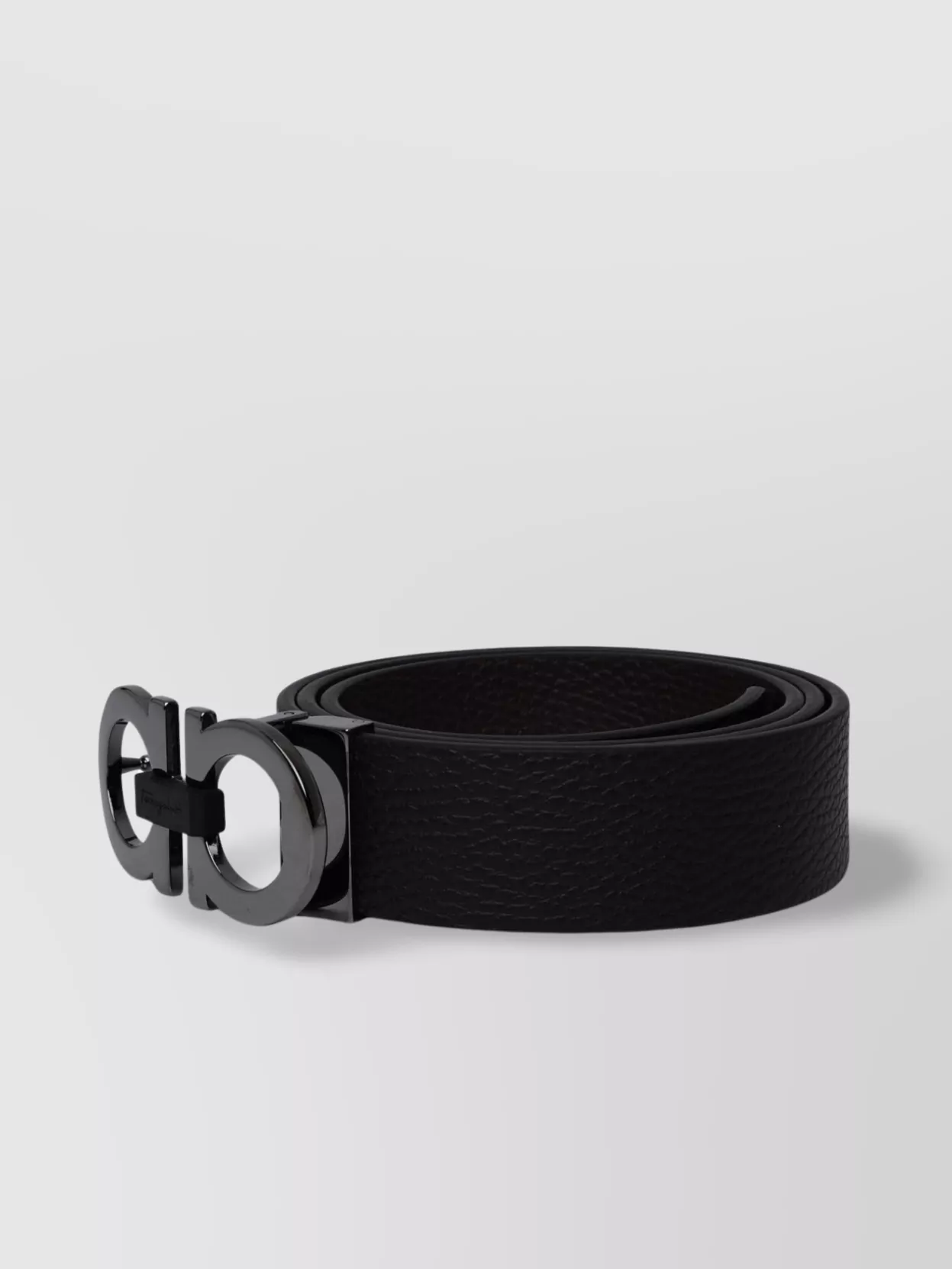 Ferragamo Reversible Leather Belt Hammered Detail