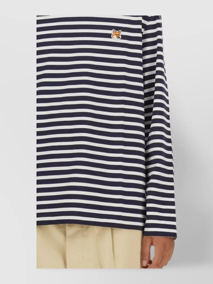 Maison Kitsuné Fox Head Striped T-Shirt