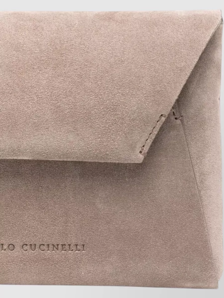 Brunello Cucinelli Leather Envelope Clutch Bag Chain Strap