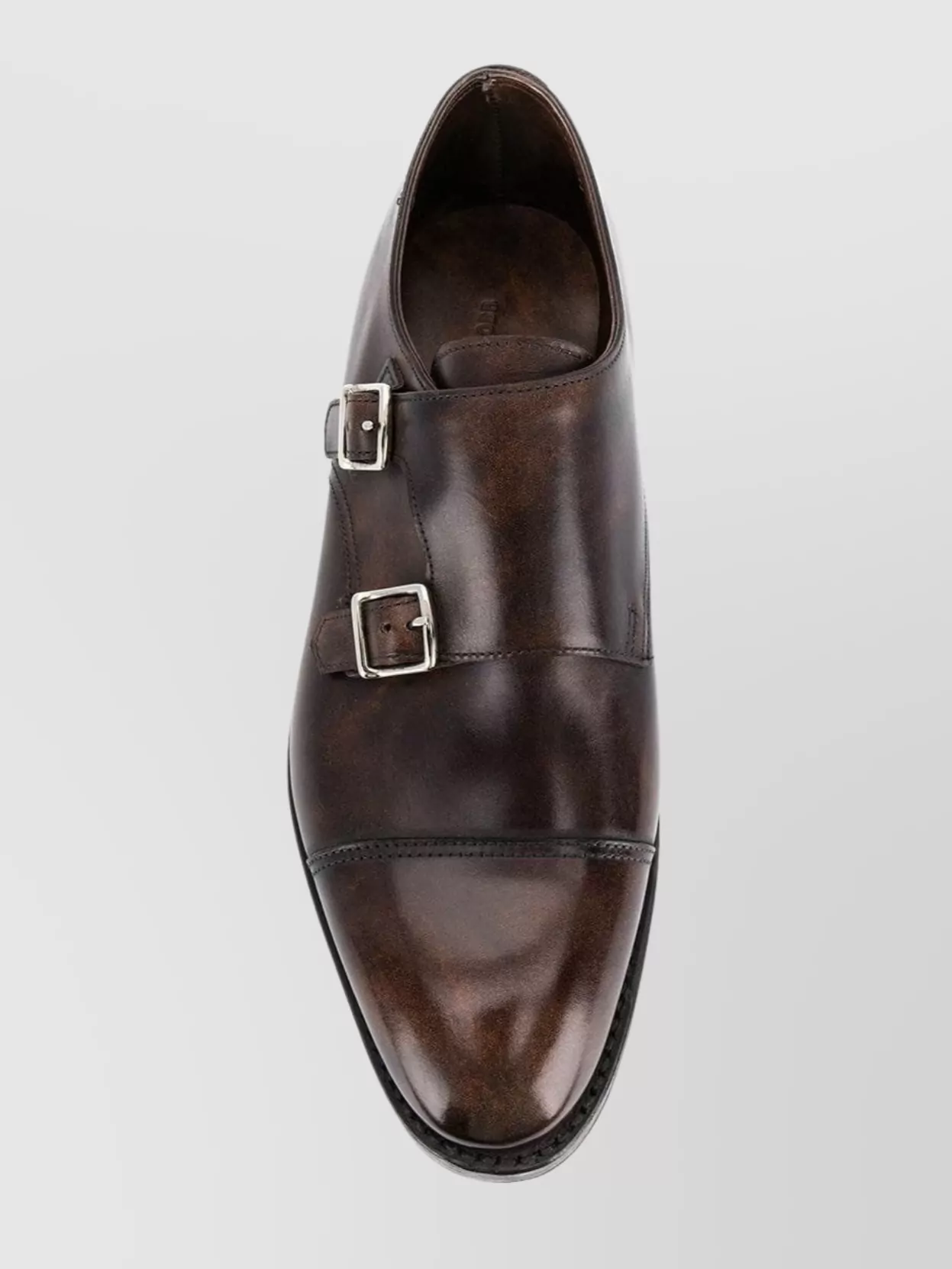 John Lobb William Monk Leather Sole Round Toe In Brown