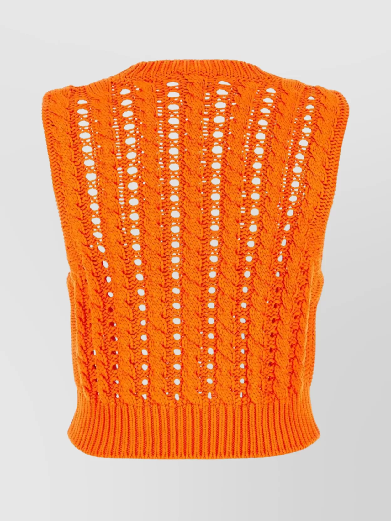 Ganni Sleeveless Open Knit Ribbed Hem