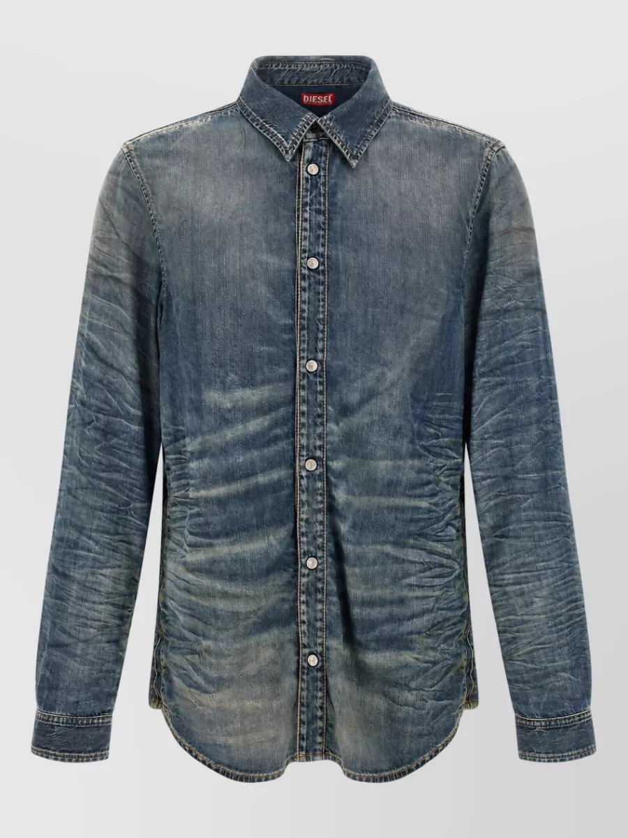 Diesel Denim wrinkled texture shirt