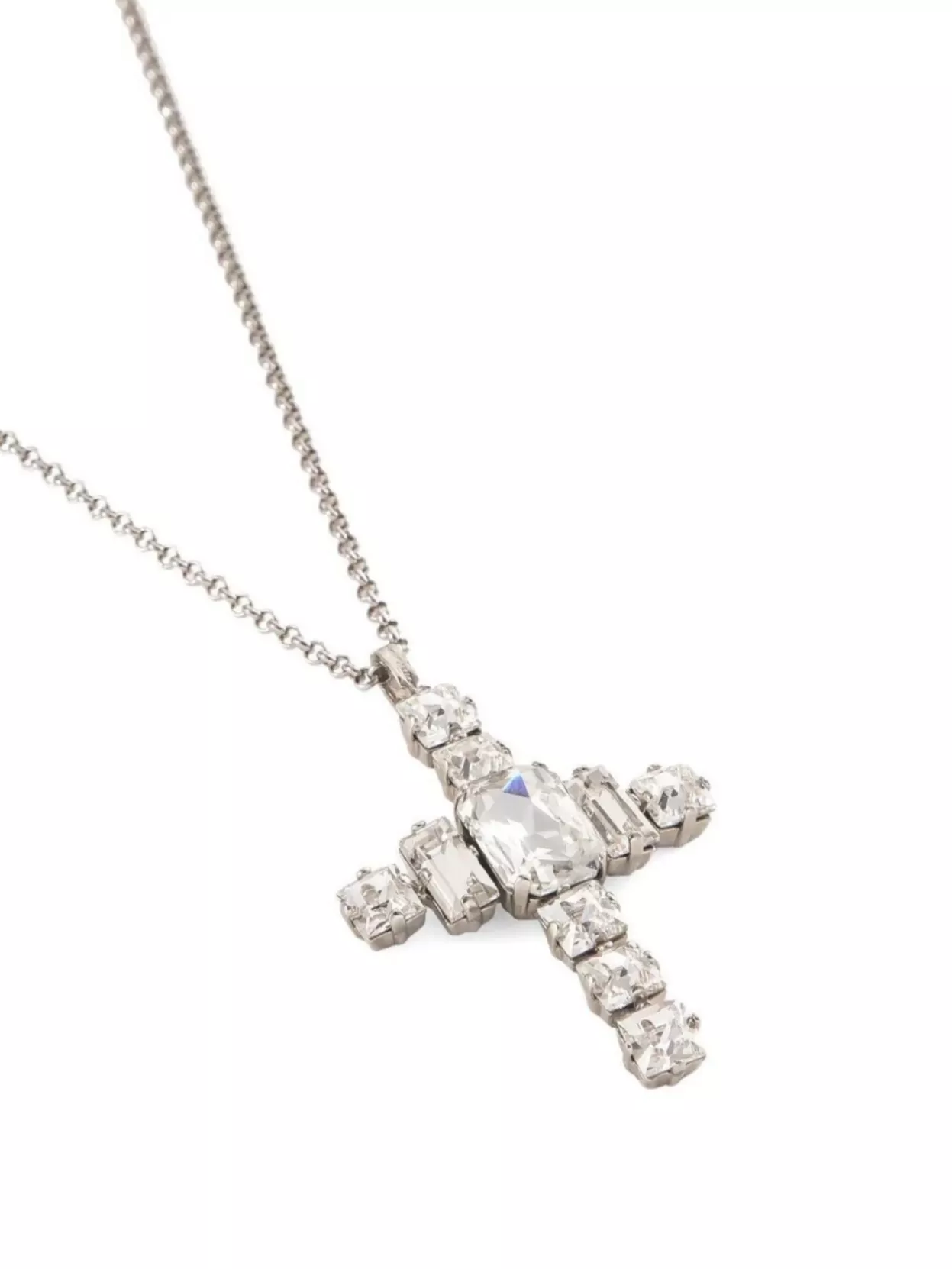 Dolce&Gabbana Rhinestone Cross Pendant Chain Necklace