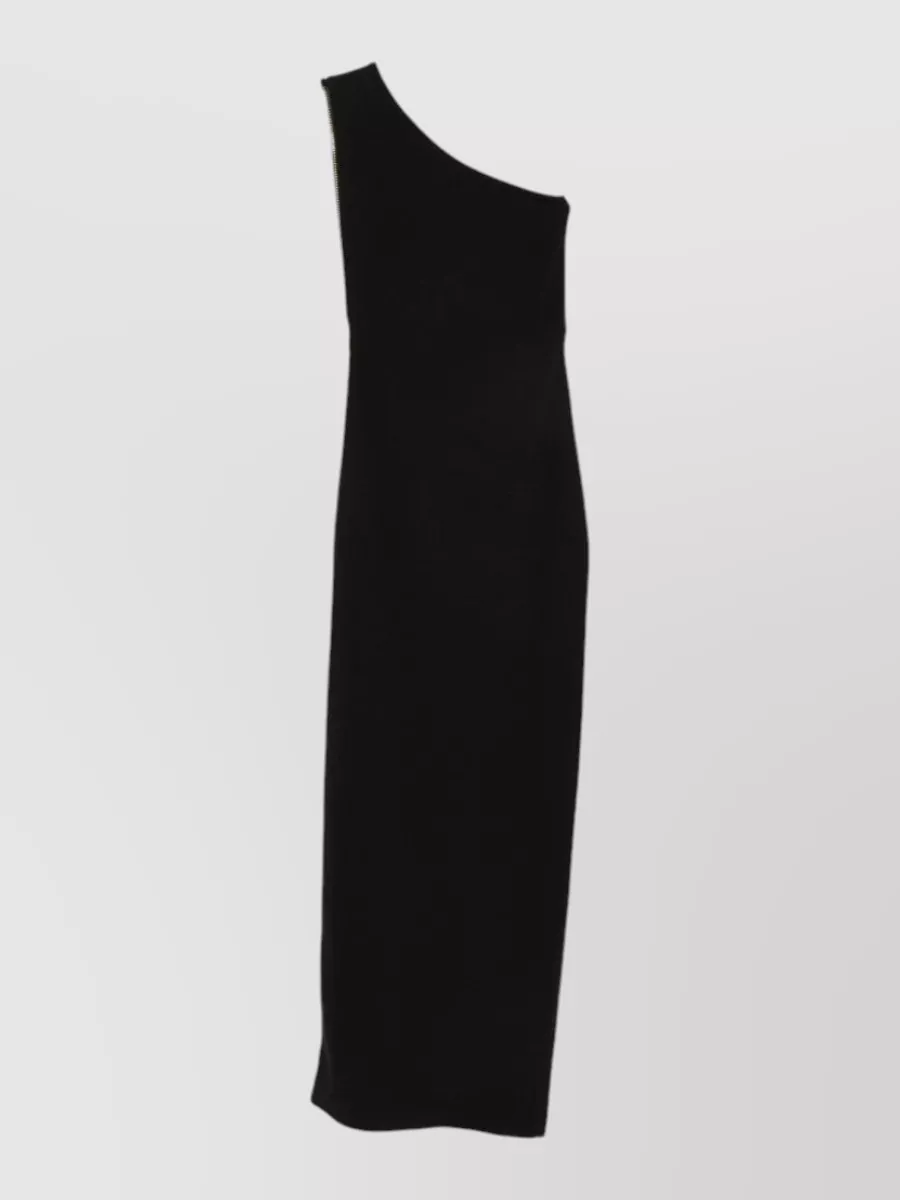 Elisabetta Franchi fine-knit one-shoulder sleeveless maxi dress