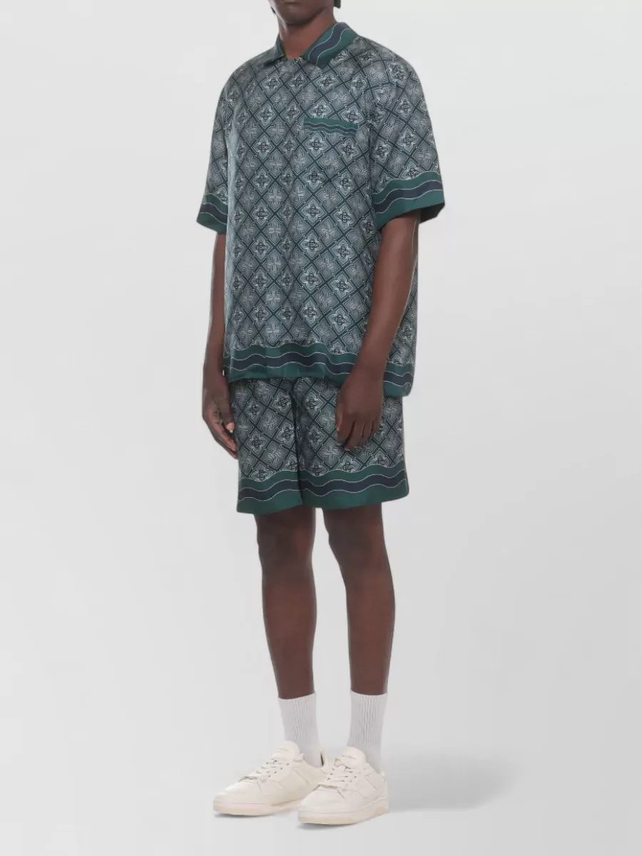 Casablanca Silk Printed Short-Sleeve Shirt