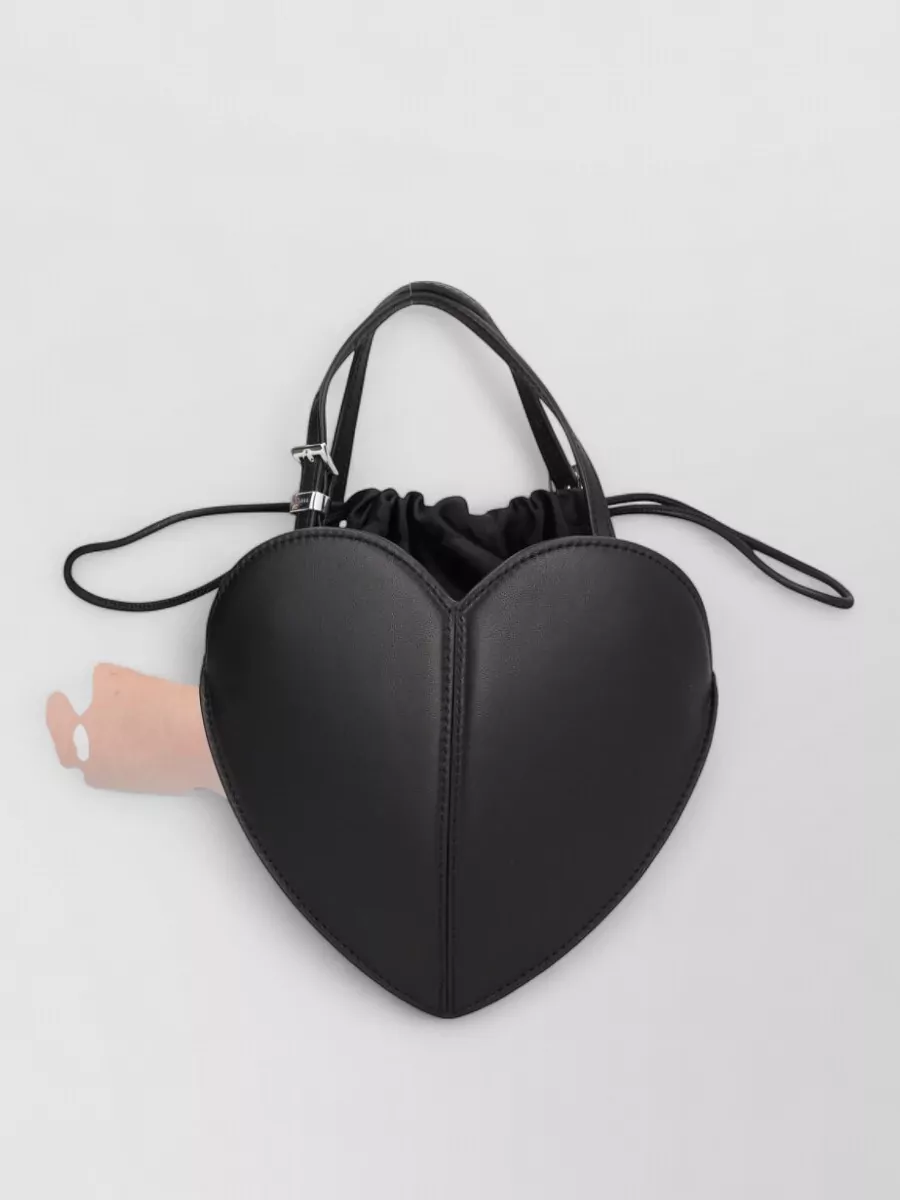 Rotate leather heart bucket bag