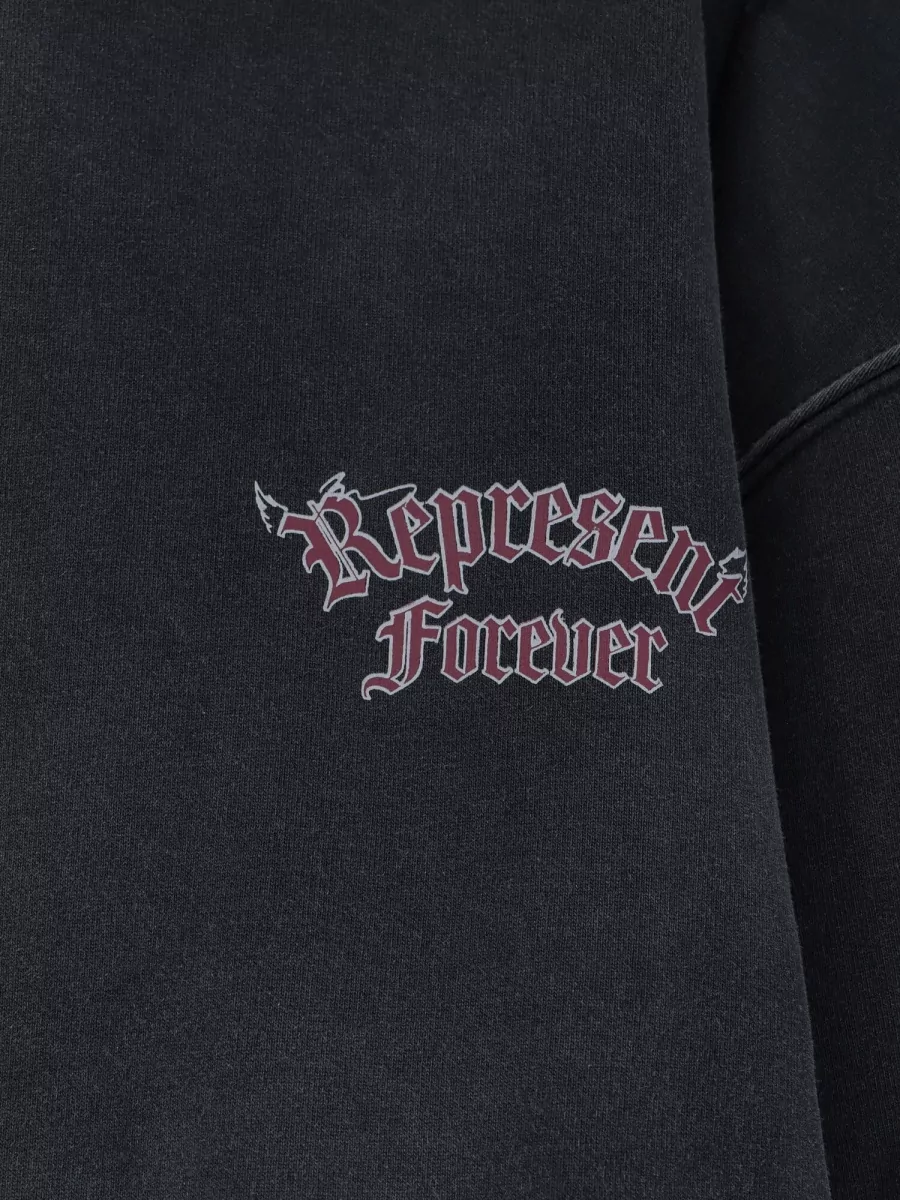 Represent Cotton Hooded Printed Sweatshirt