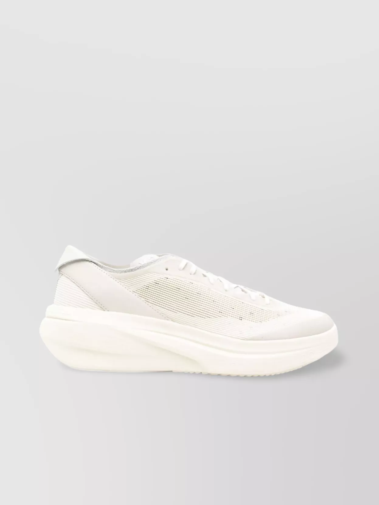 Y-3 Logo Mesh Flatform Sneakers Pull-tab In White