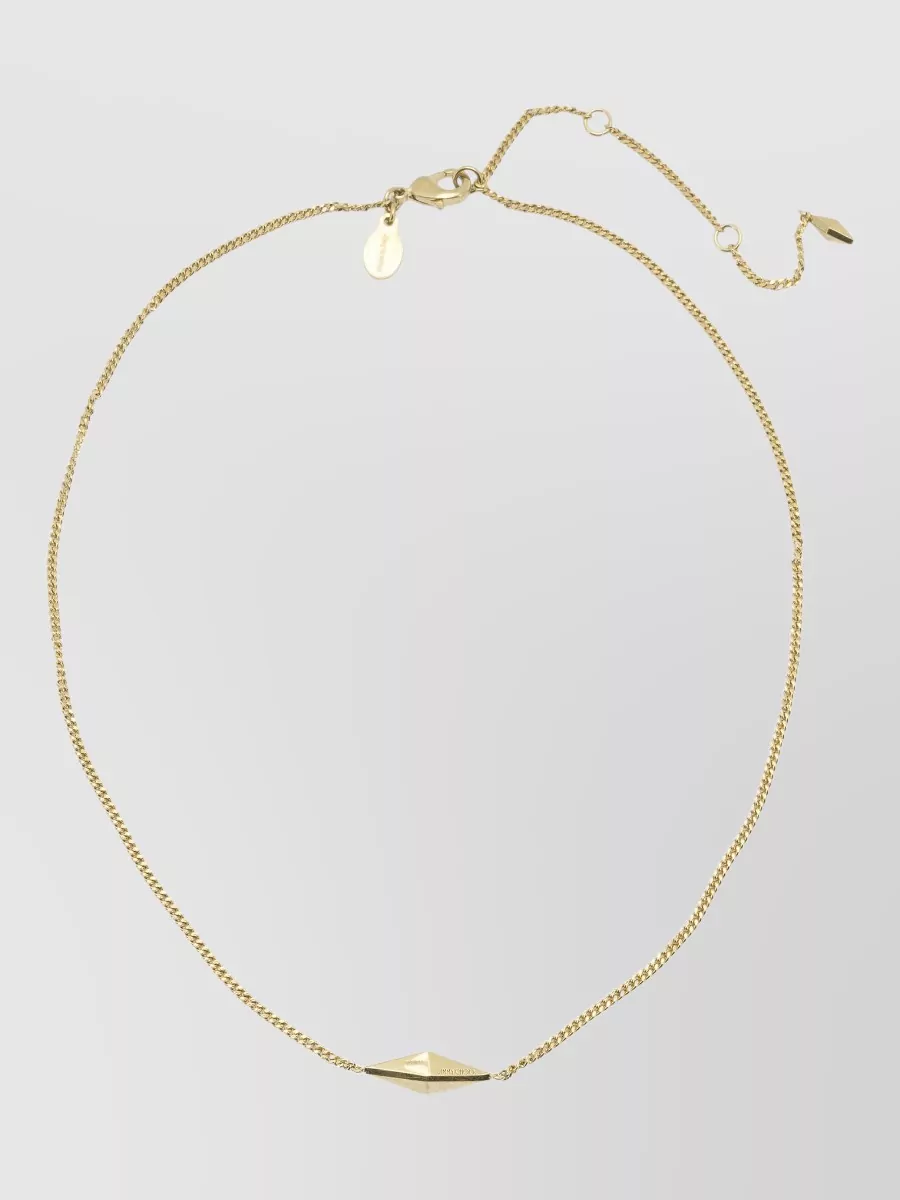Jimmy Choo brass fine chain necklace