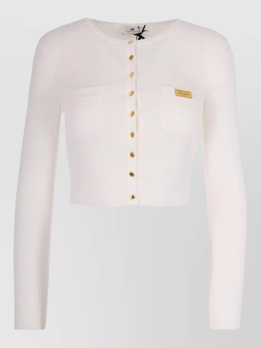 Elisabetta Franchi Ribbed Knit Long-Sleeve Cardigan
