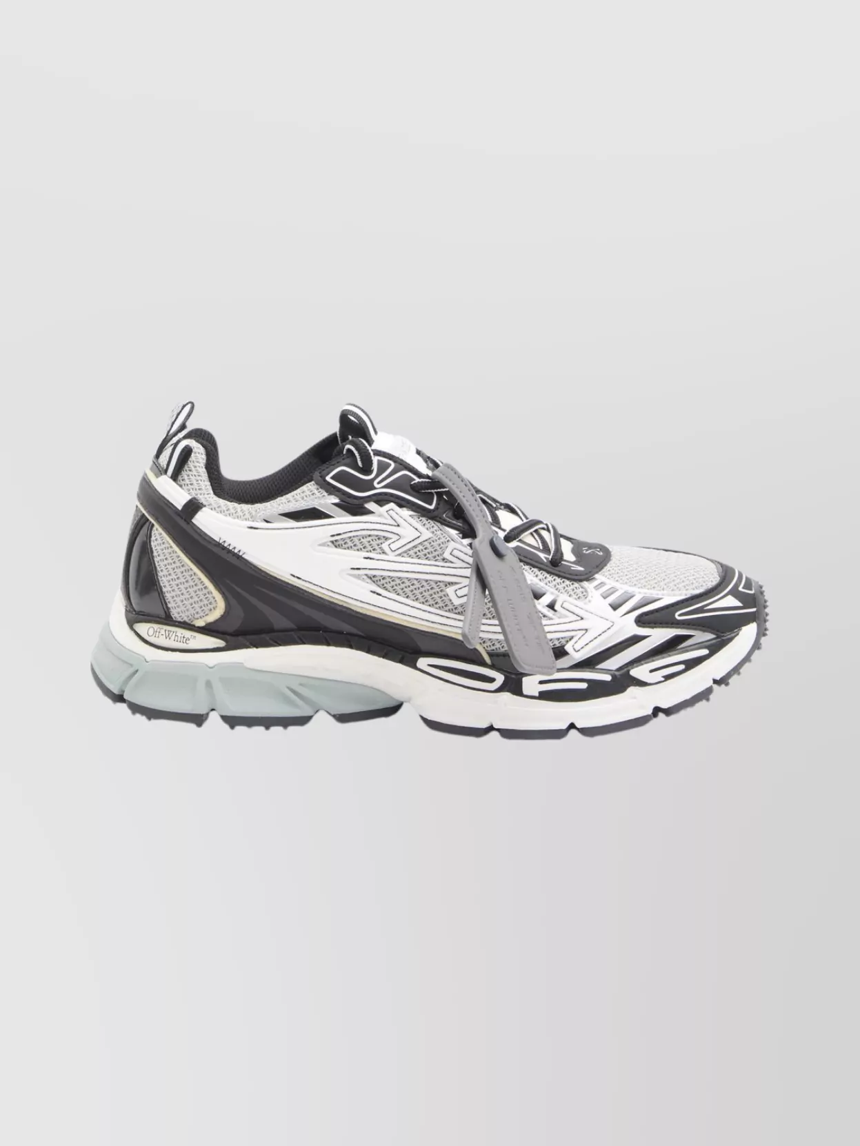 Off-White Sneakers With Detachable Zip Tie And Mesh