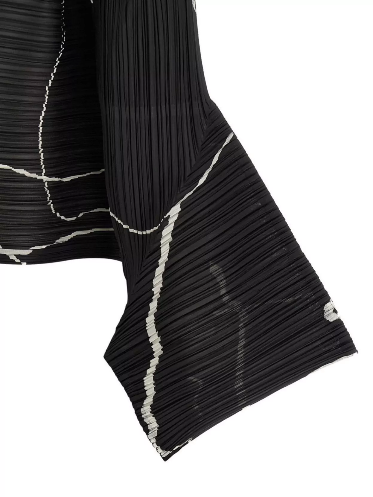 Pleats Please Issey Miyake Abstract Pattern Cropped Cardigan With Flared Sleeves