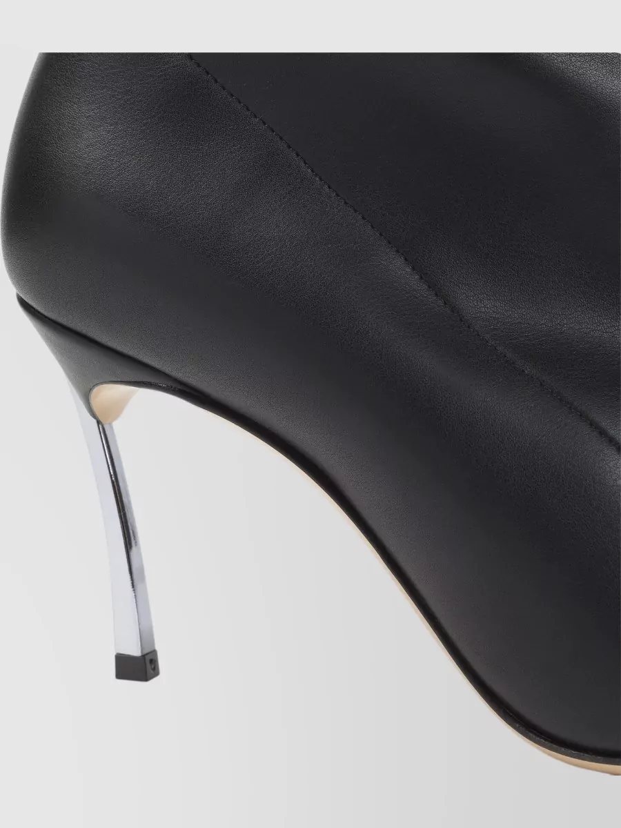 Casadei Leather Pointed-Toe Stiletto Ankle Boots