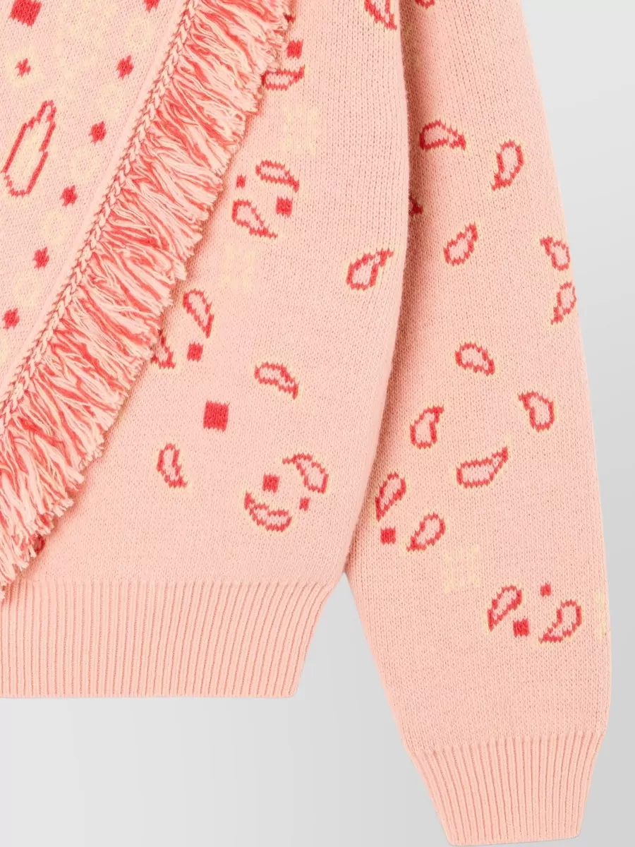 Alanui Bandana Jacquard Knit Bomber Cardigan