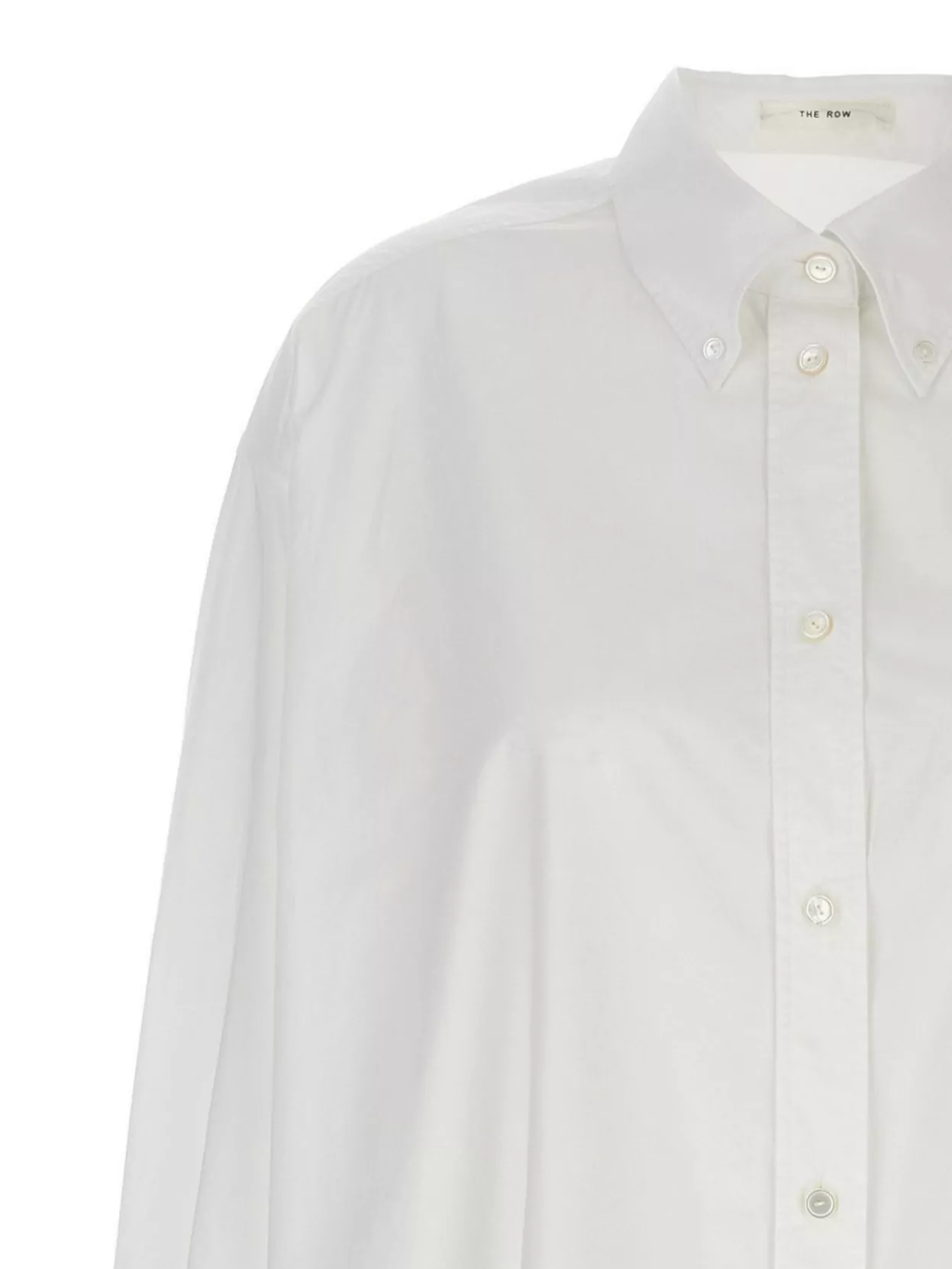 The Row Victoria Oversized Cotton Poplin Shirt In White