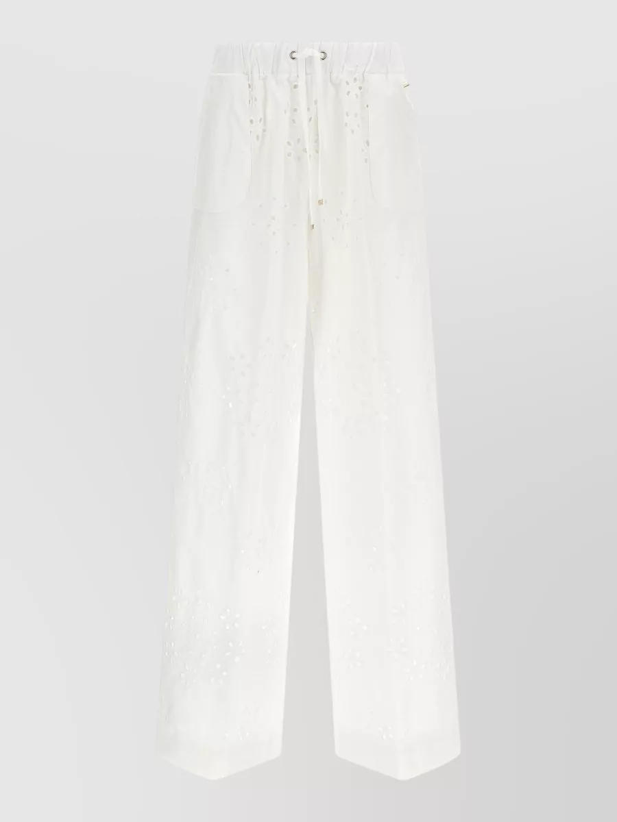 Herno broderie anglaise wide-leg trousers
