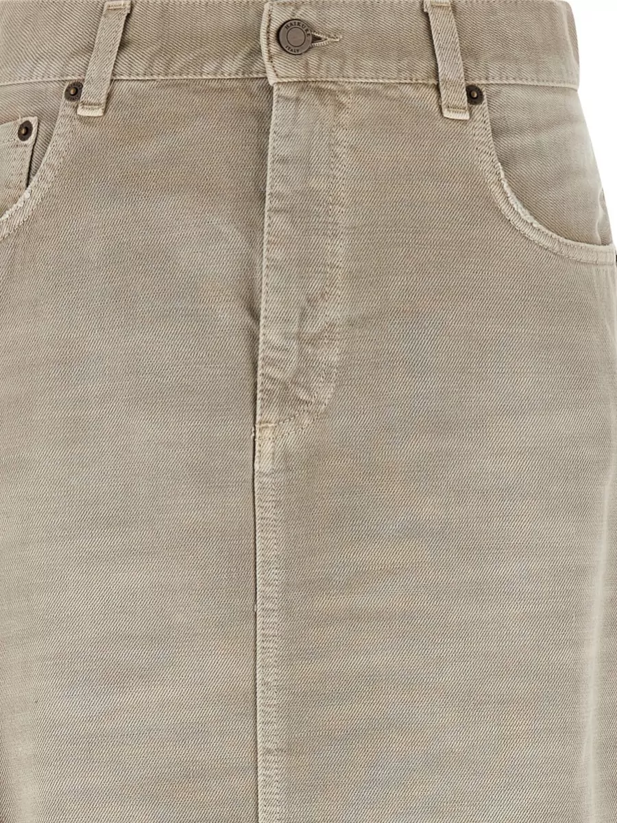 Haikure Ann Bull 44 Skirt Asymmetric Hem Pockets Belt