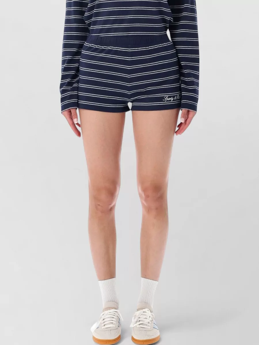 Sporty & Rich striped cotton slim-fit super-short shorts