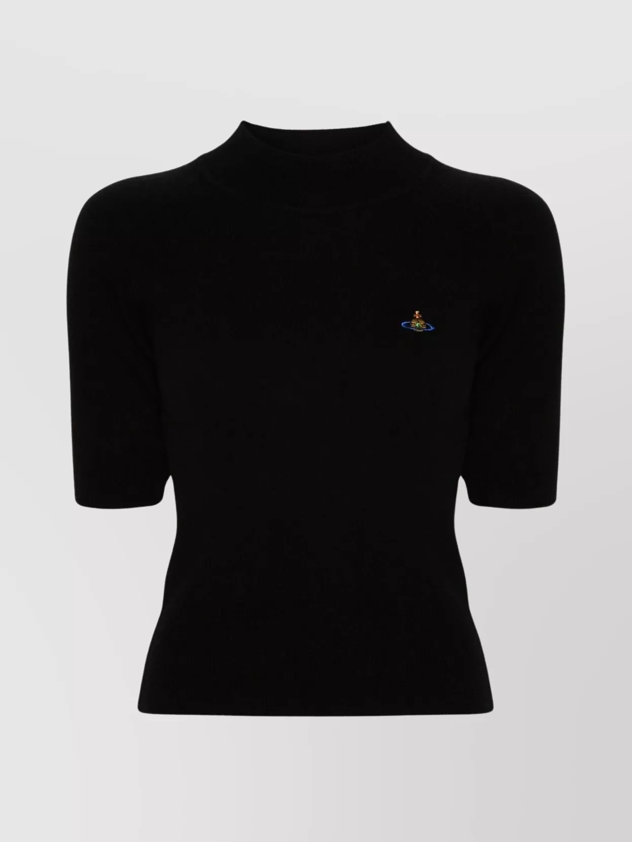 Vivienne Westwood Orb Logo-embroidered Short-sleeve Jumper In Black