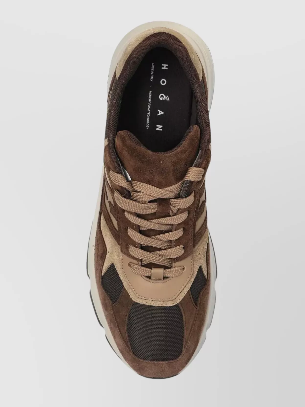 Hogan Lightweight Mesh And Suede Sneakers In Brown