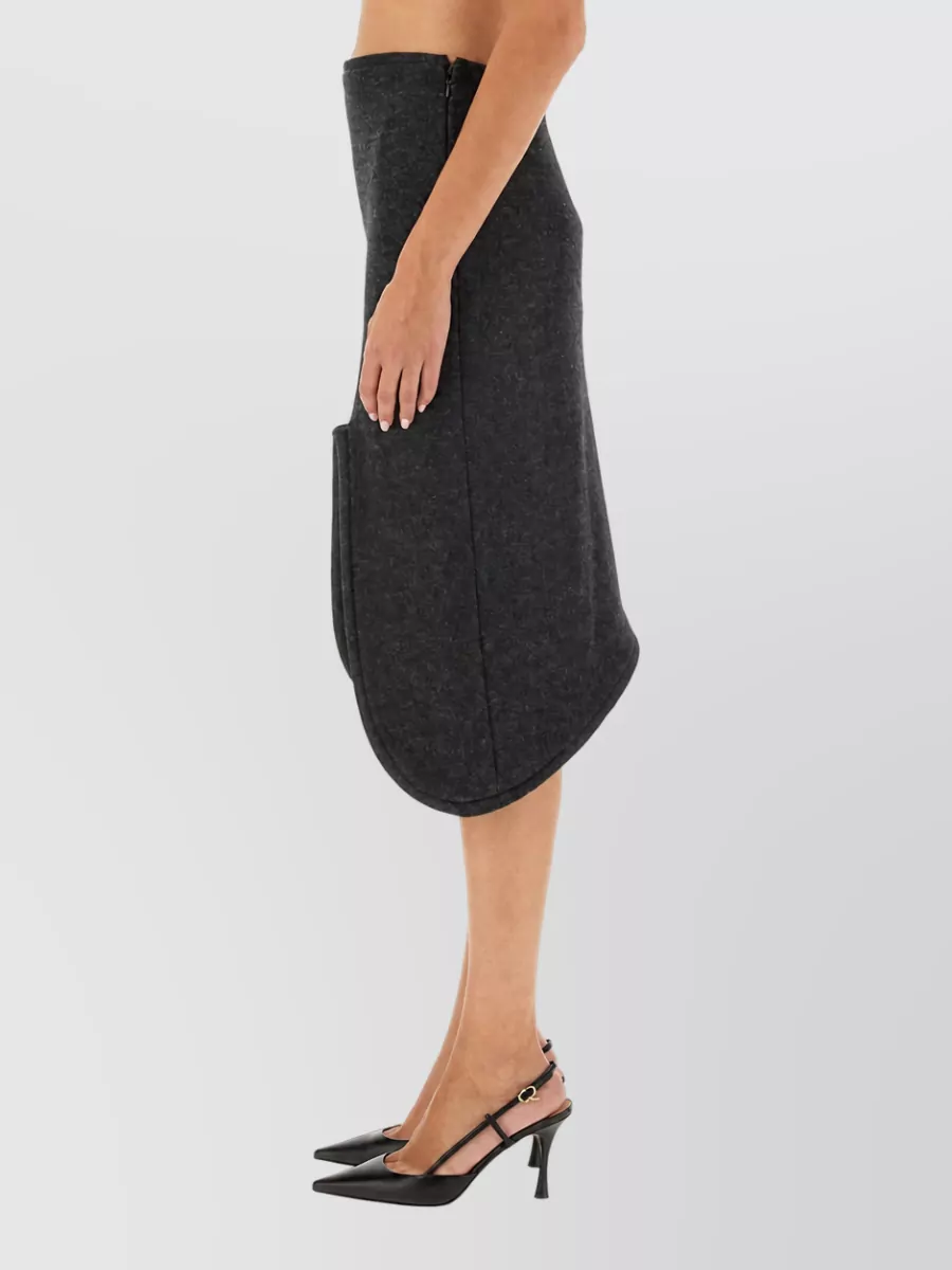 Victoria Beckham Wool Padded Asymmetric Skirt