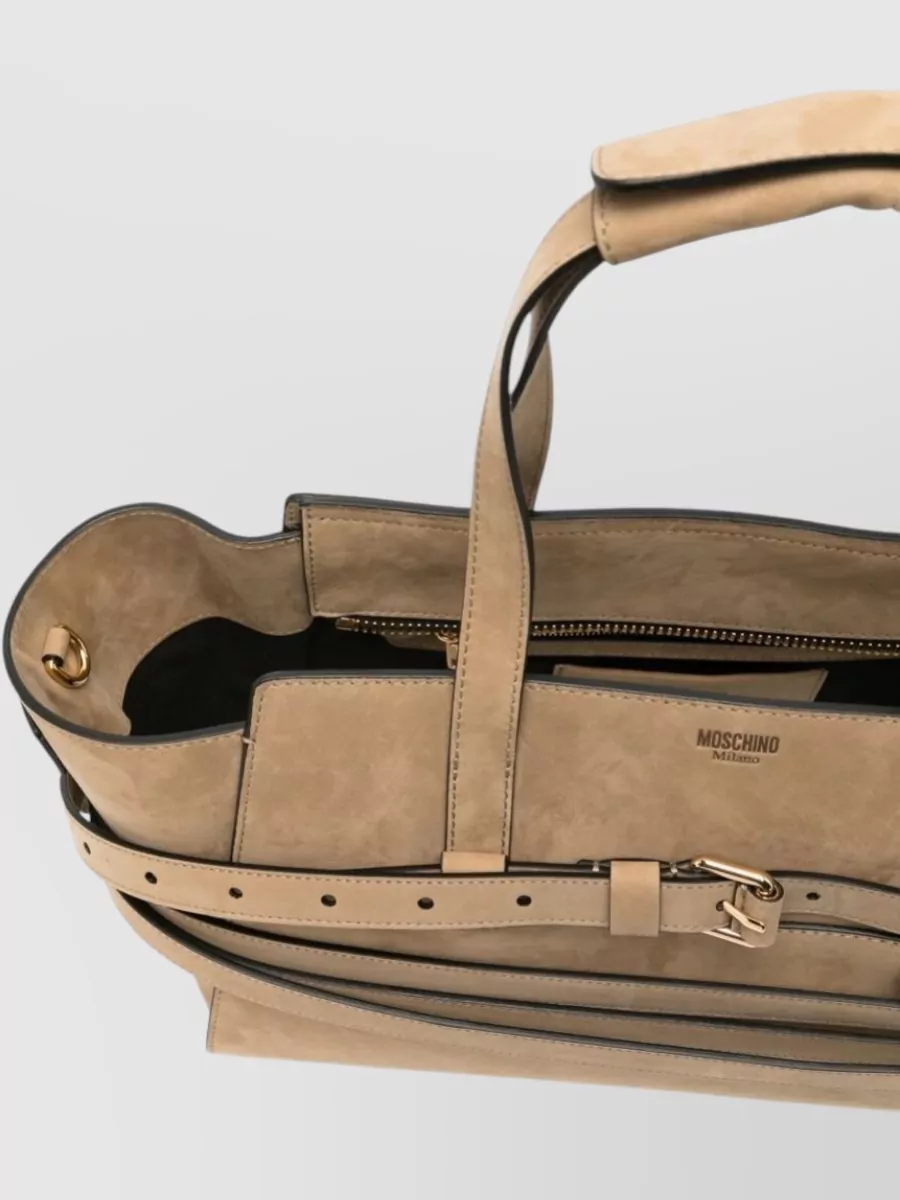 Moschino Suede Leather Shoulder Bag