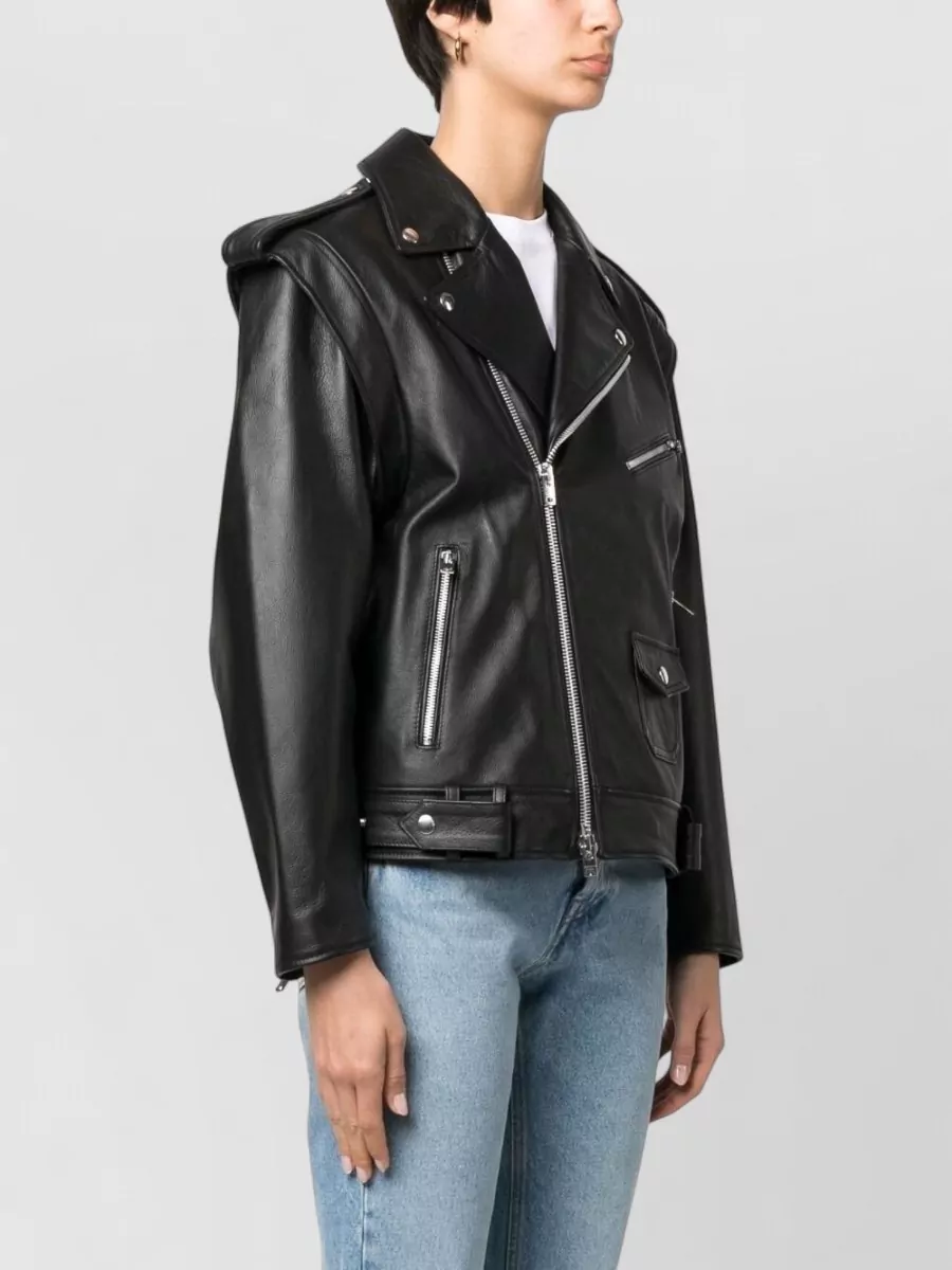 Armarium Grained Leather Biker Jacket