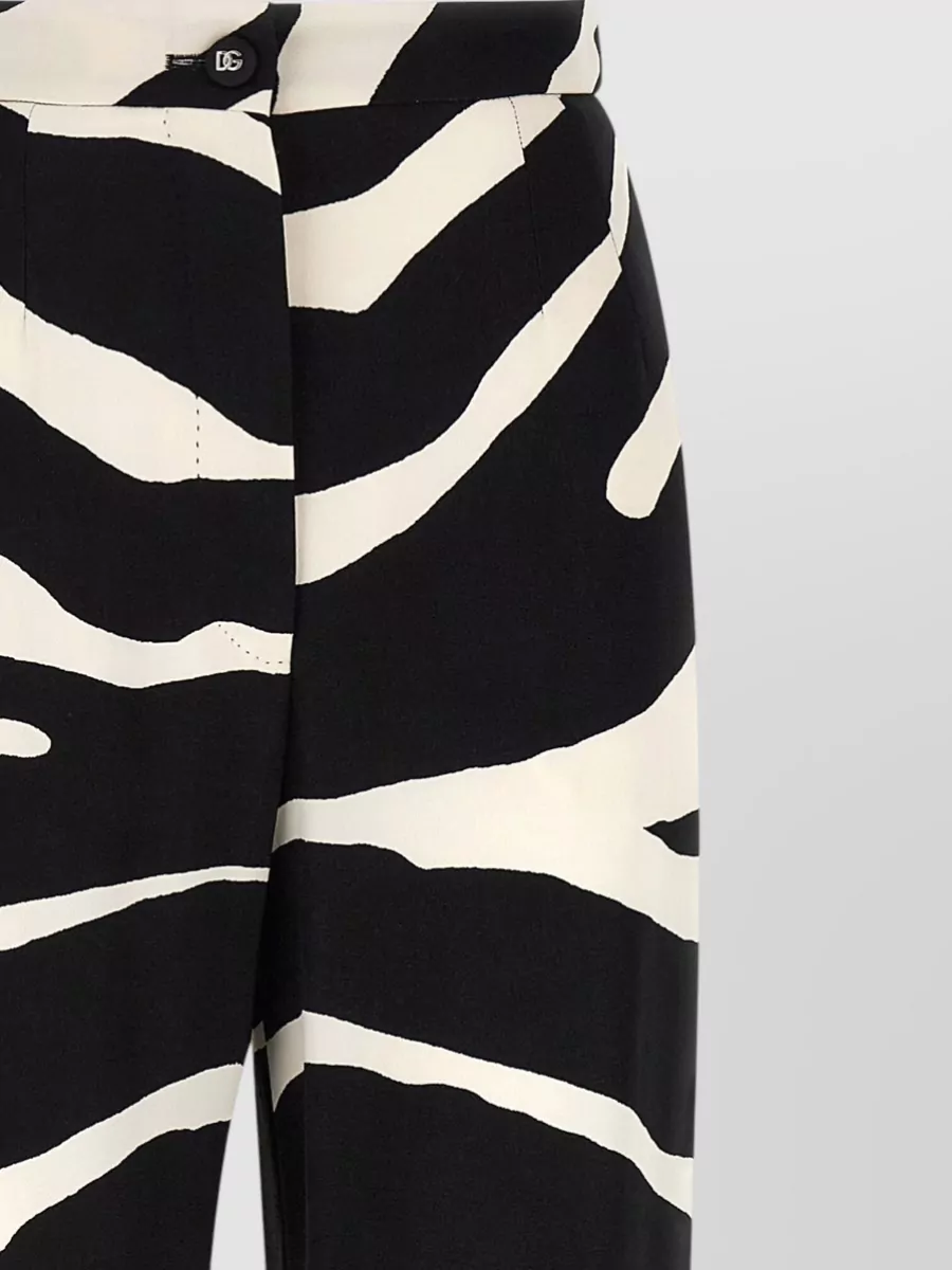 Dolce&Gabbana High-Rise Zebra-Print Wide-Leg Trousers