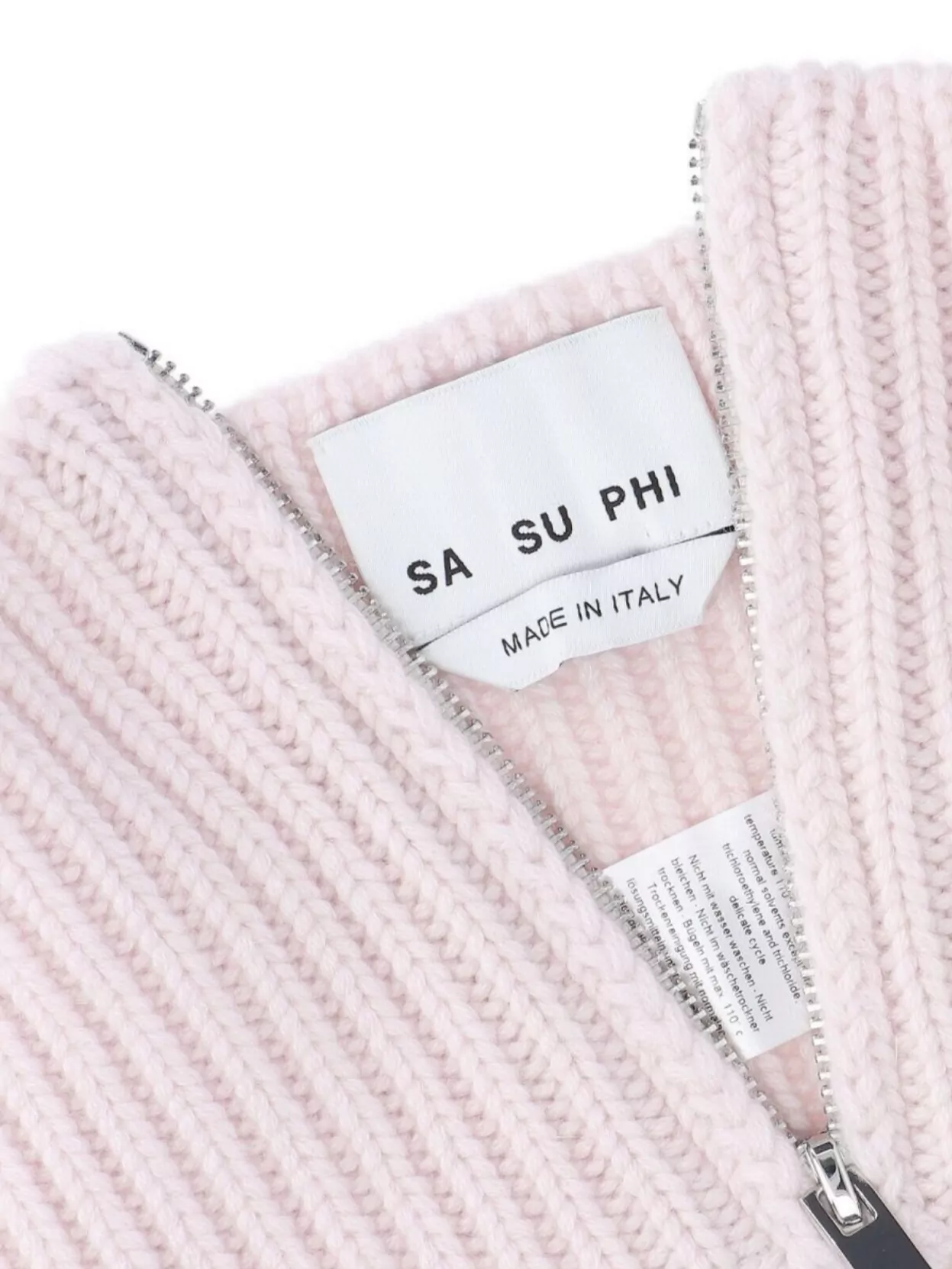 Sa Su Phi Ribbed-knit Zip-fastening Neckwarmer Scarf In Pink