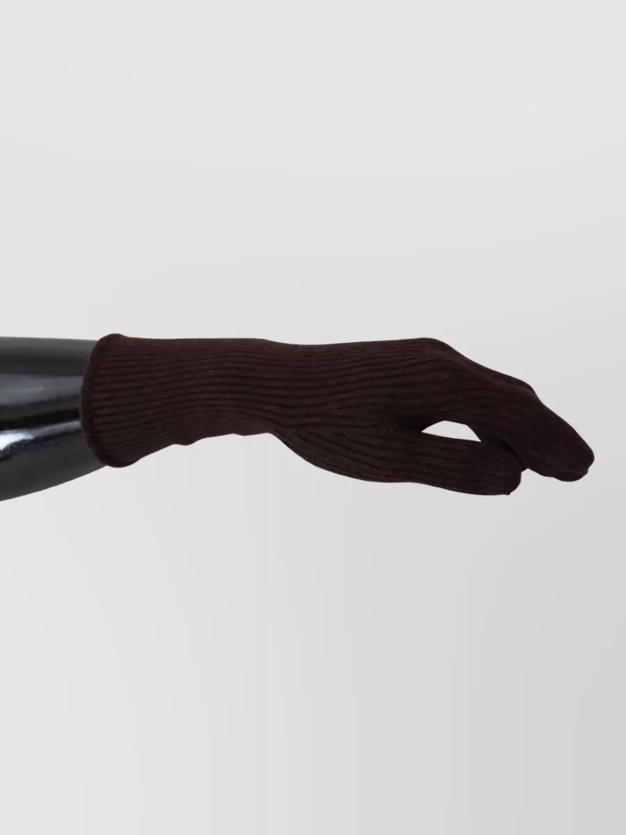 Dolce&Gabbana Cashmere Silk Ribbed Knit Gloves