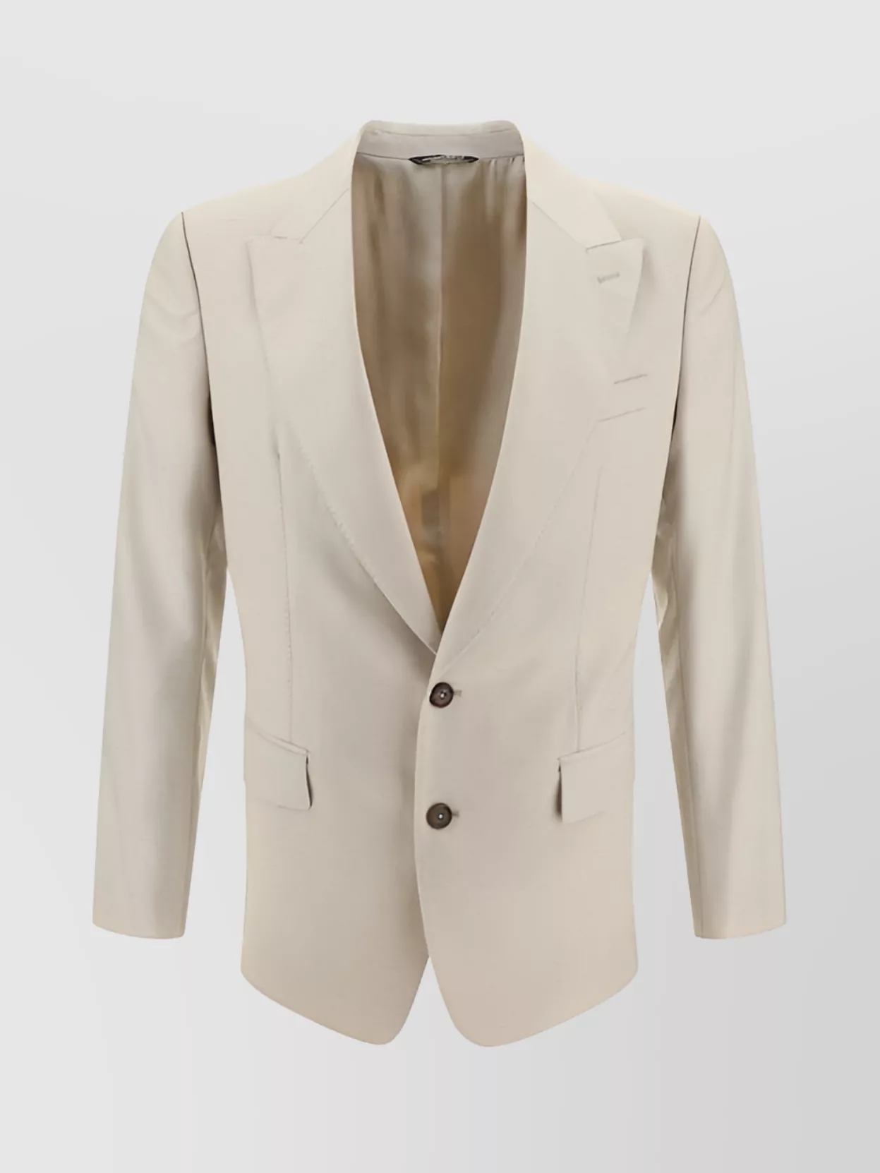 Shop Dolce & Gabbana Structured Shoulders Wool Blazer Jacket