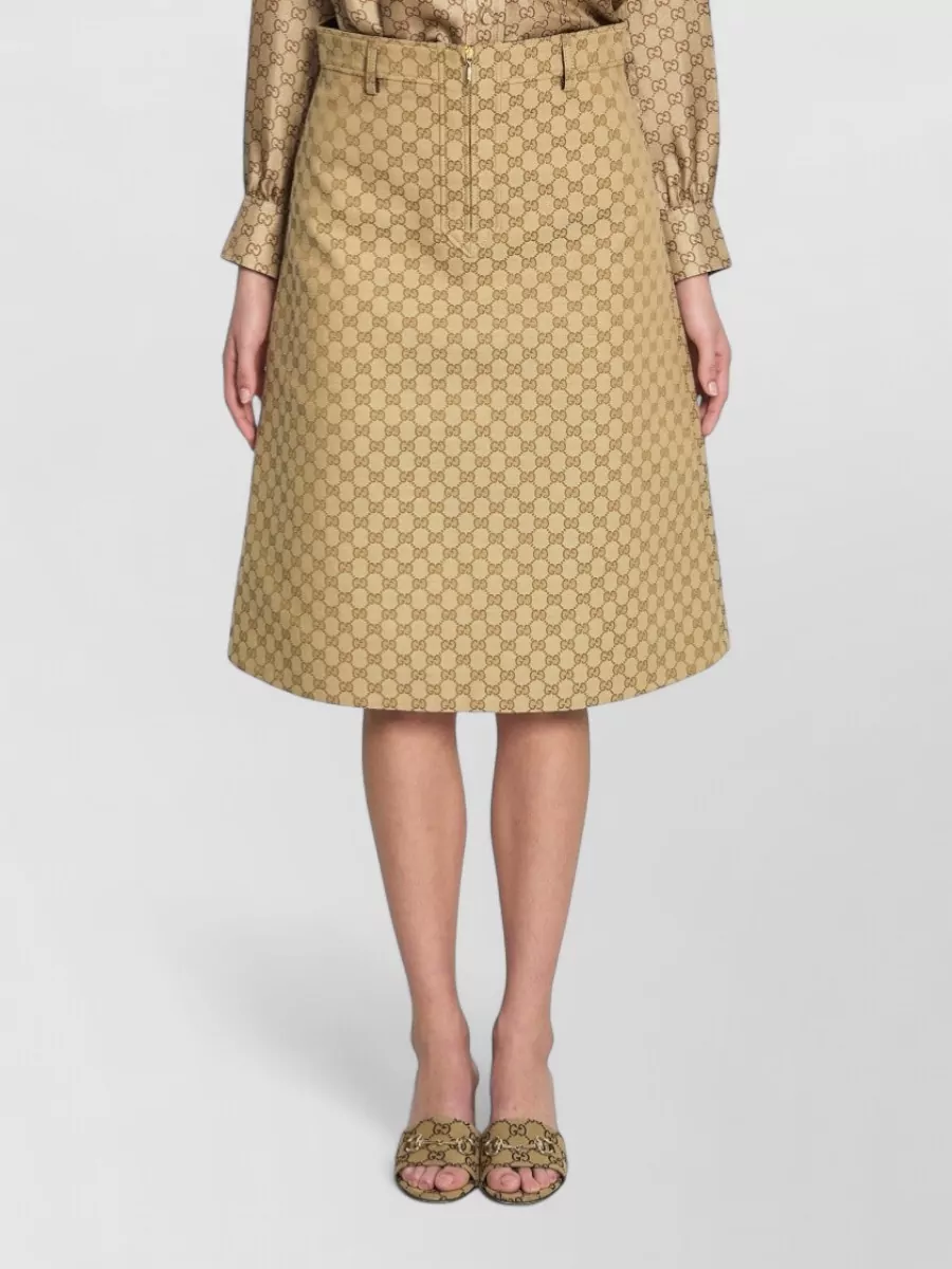Gucci Logo-Jacquard A-Line Skirt