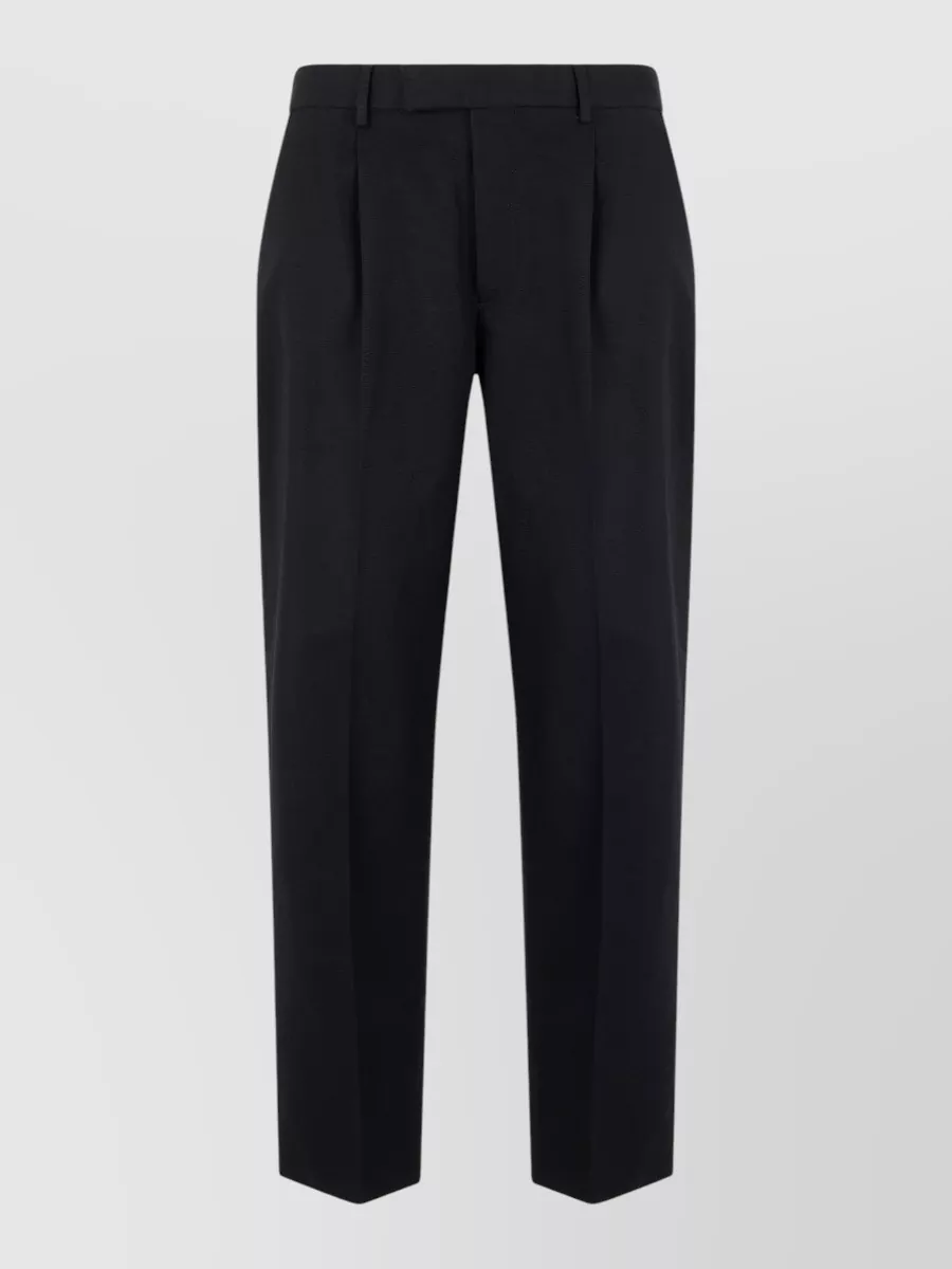 Zegna cotton linen straight leg trousers
