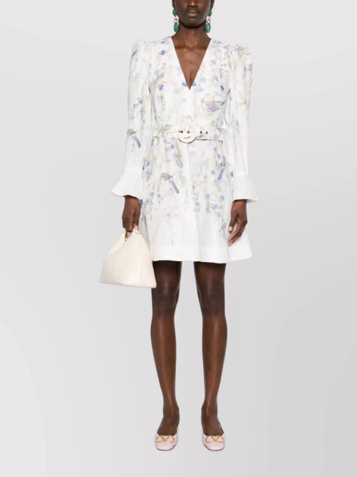 Zimmermann Graphic Print Linen Mini Dress