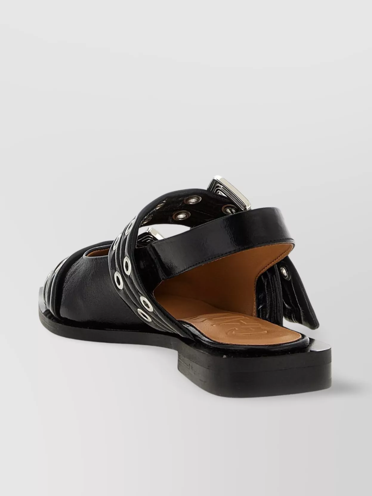 Ganni Buckle Slingback Eyelet Detailing