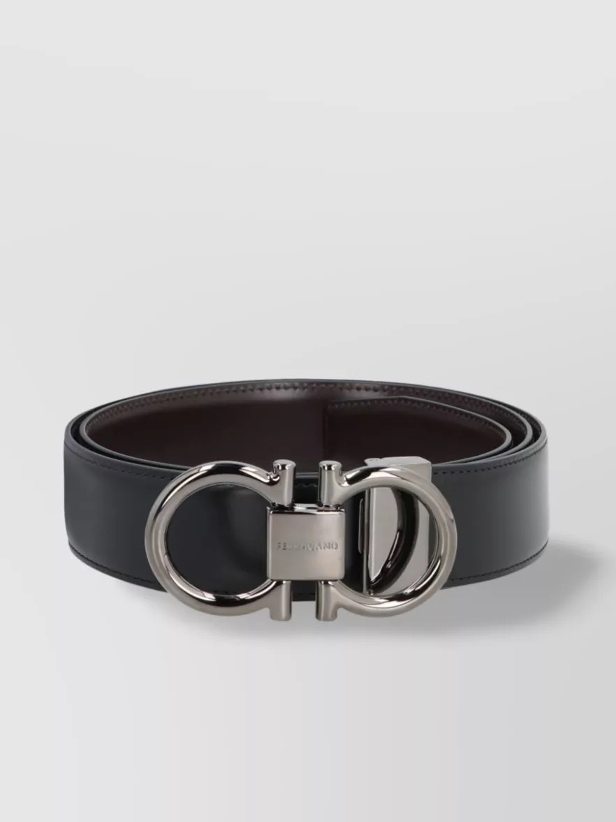 Ferragamo Logo Buckle Leather Belt