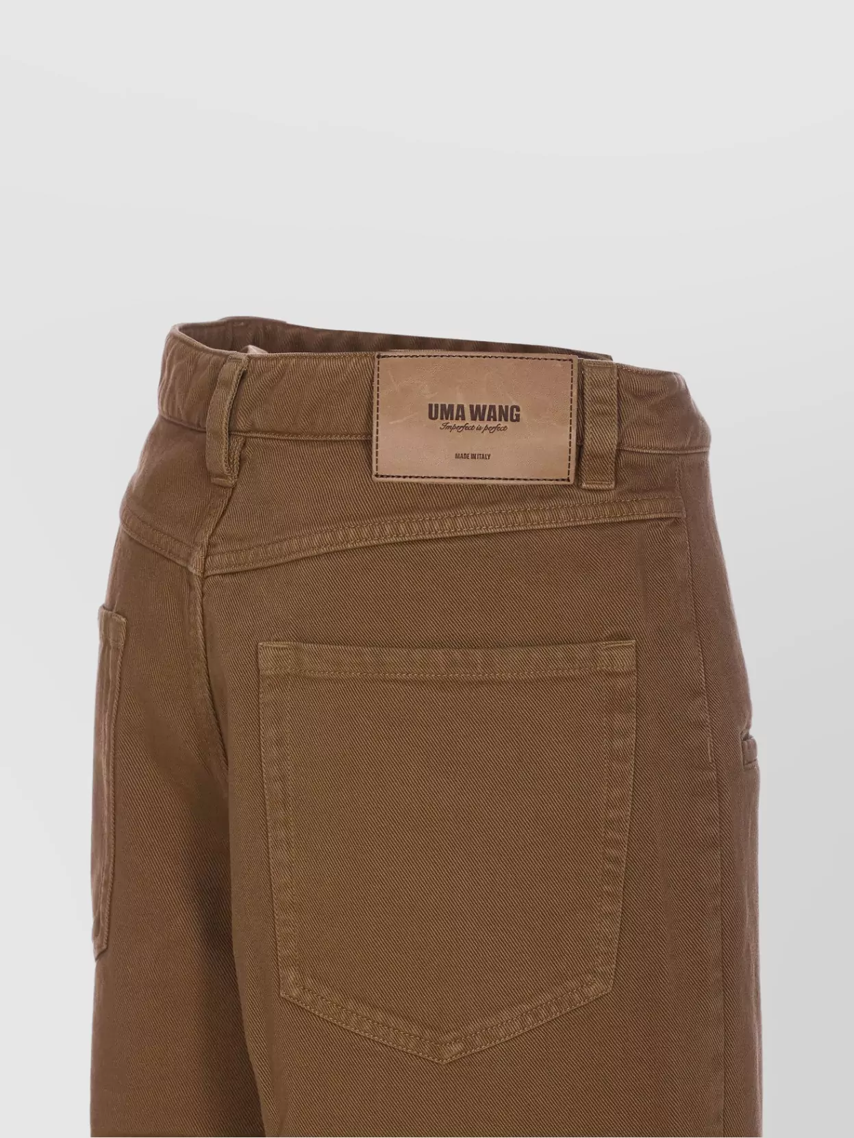 Uma Wang Wide Leg Regular Fit Trousers With Pockets In Brown