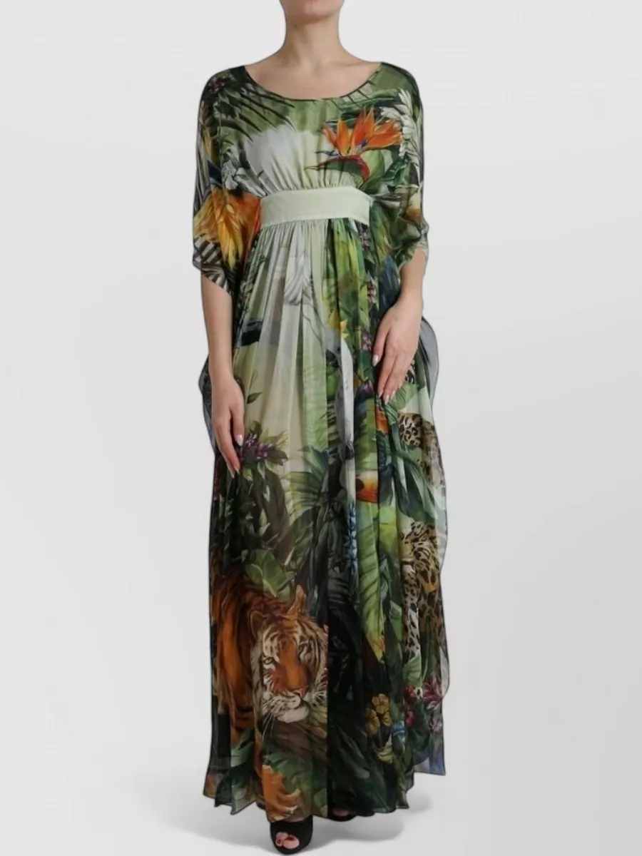 Dolce&Gabbana silk jungle print maxi dress