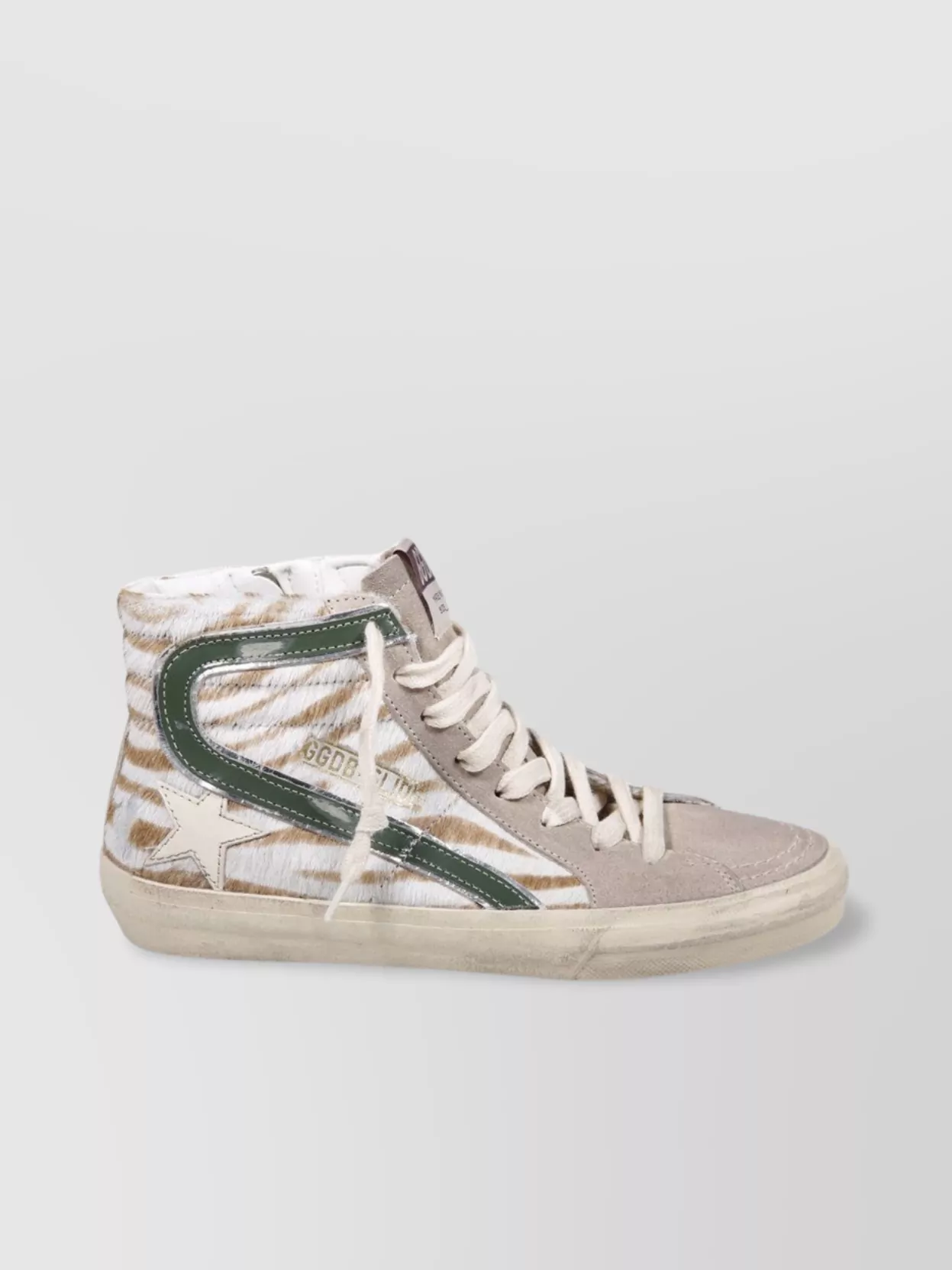 Golden Goose Slide High-top Sneakers Contrast Stitching In Neutral