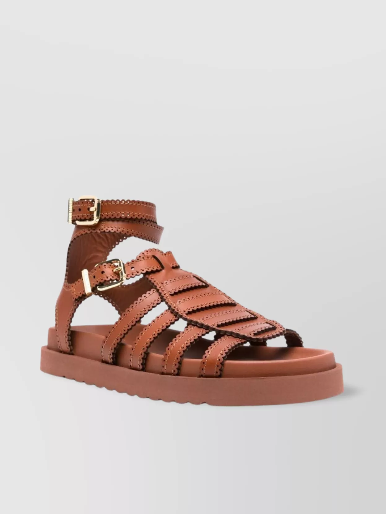 Zimmermann Cut-out Ankle Strap Flat Sandals