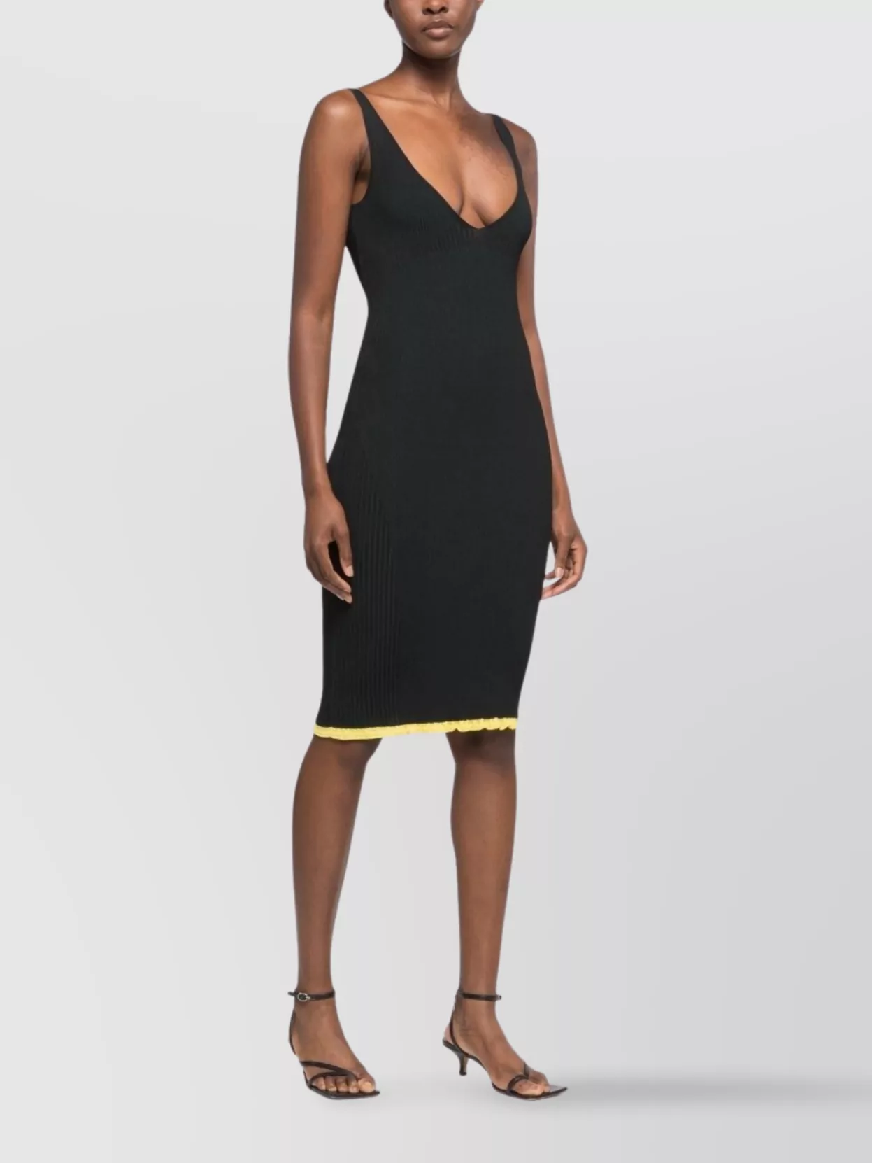 Az Factory Sleeveless V-neck Dress With Contrast Hem