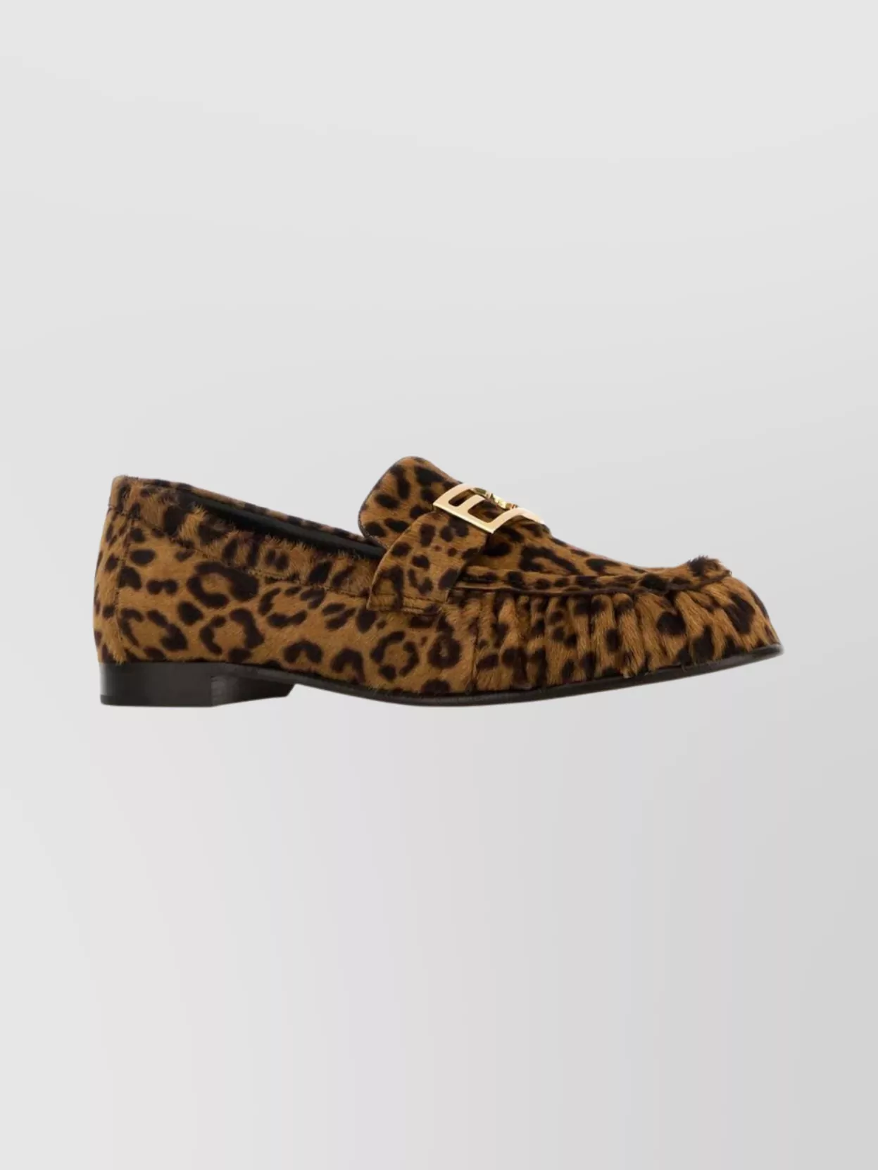 Fendi Animal Print Loafers Buckle Detail In Multi