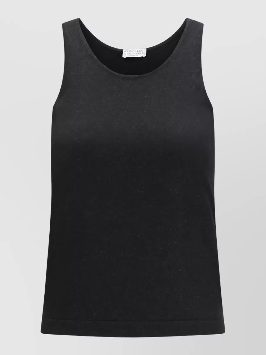 Brunello Cucinelli cashmere silk sparkling knit sleeveless tank top